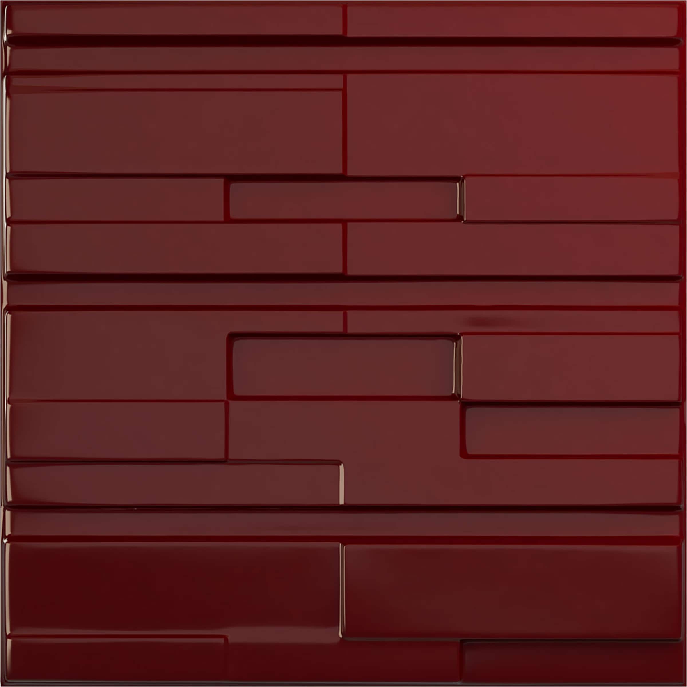 Ekena Millwork WP20X20OBHML 19-5/8-in x 19-5/8-in Embossed Paintable/Stainable Red PVC Wall Panel (