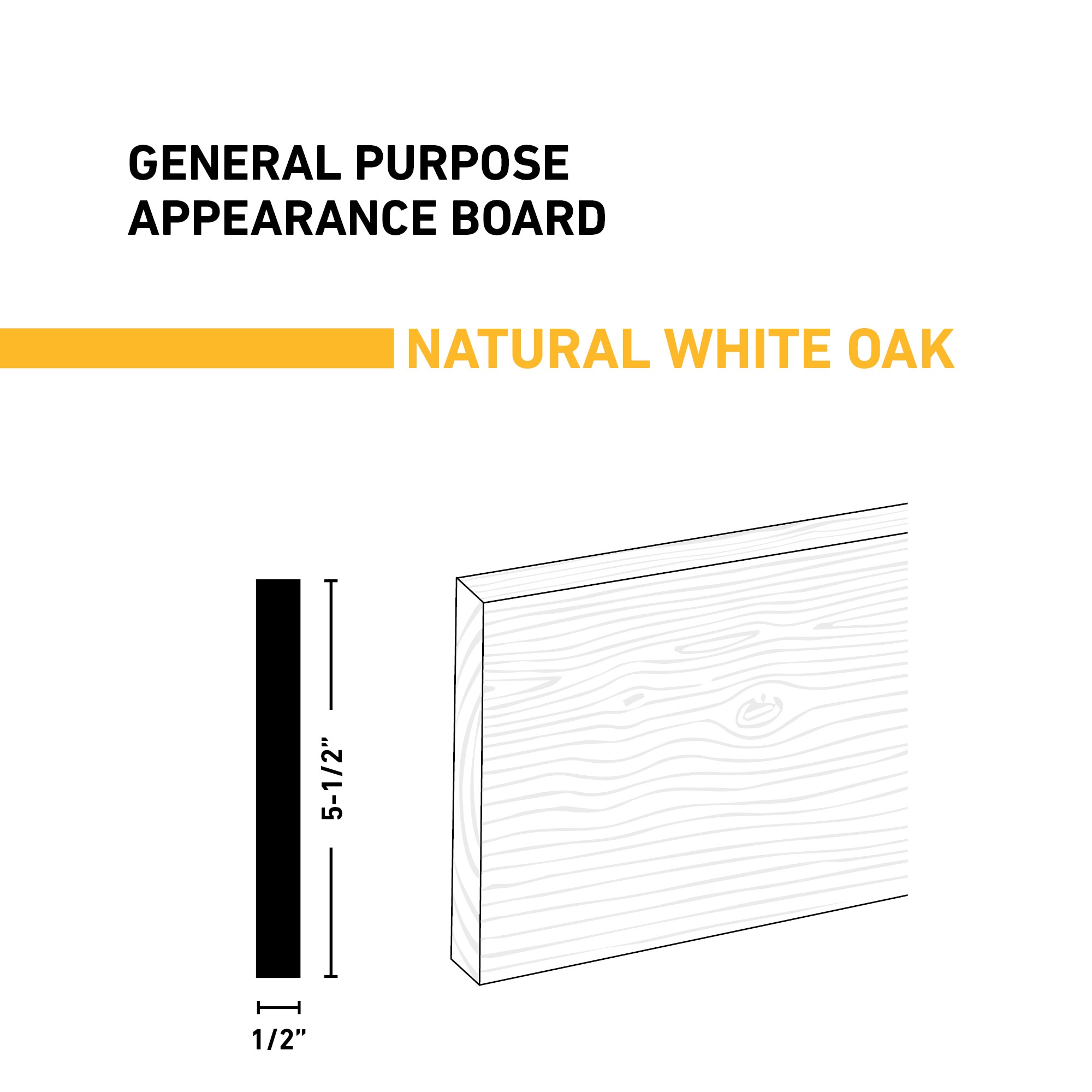 Ornamental Mouldings BRDNAT 1-2X6X2WOAK Appearance-Boards - View #2