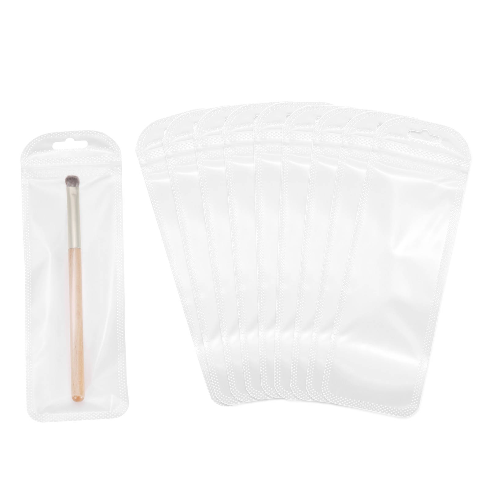 PATIKIL Long Jewelry Plastic Bags 2.4x7.3inch 100pcs Clear Reclosable Self Sealing Zip Bag with Hanging Hole for Necklaces Pen Packaging Shipping White #S26051300UX2102