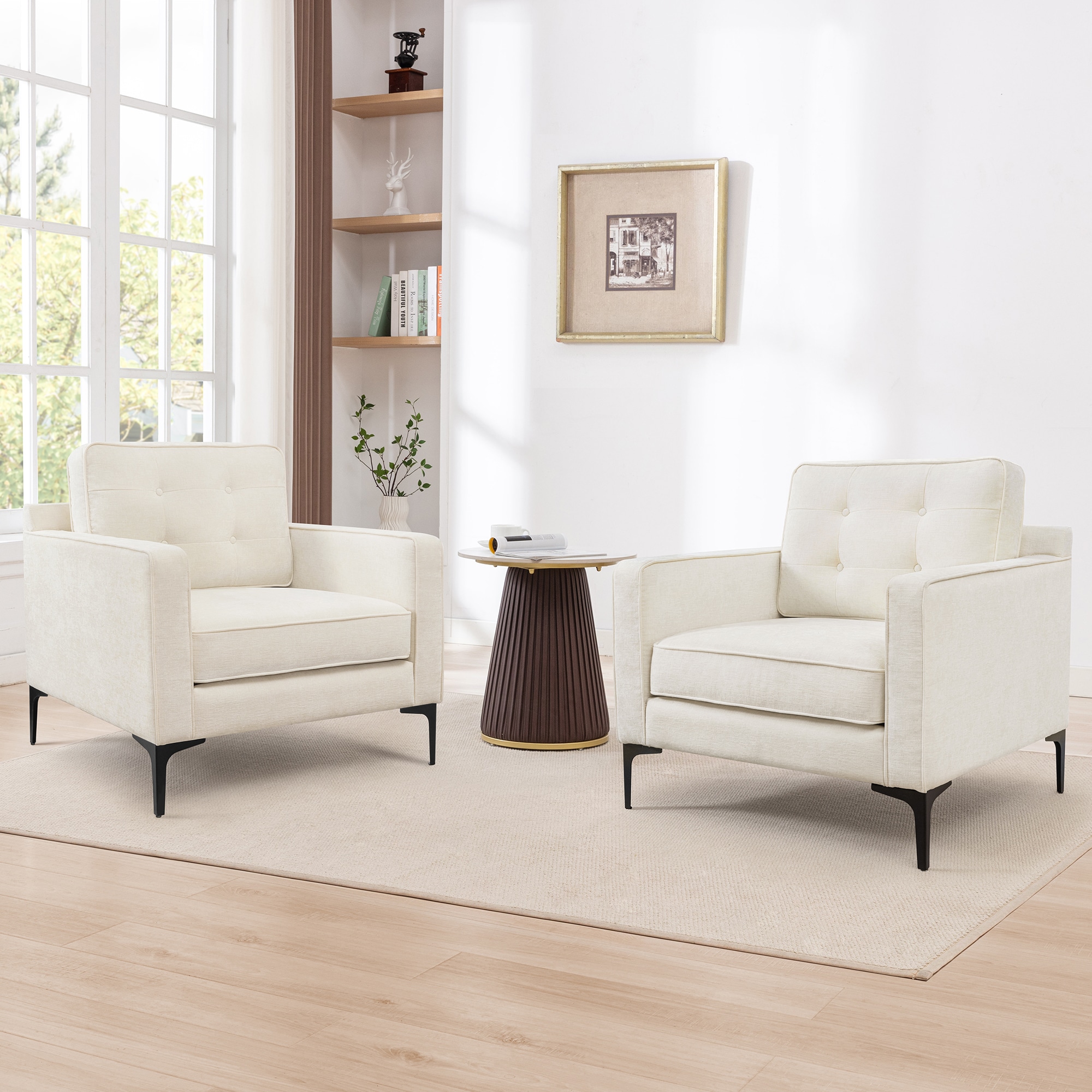 LUE BONA Accent Chair Fabric Modern Armchair Sofa Chairs at Lowes