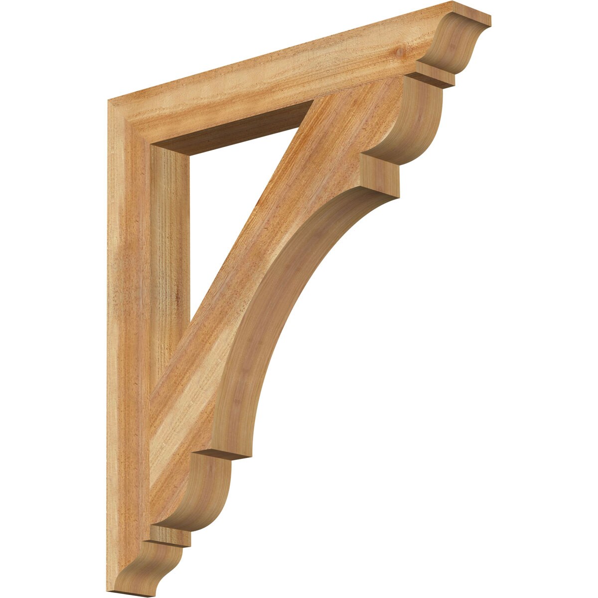 Ekena Millwork BKT04X30X34OLY01RWR Olympic traditional rough sawn 4-in x 30-in x 34-in Western red cedar Brown Wood Standard bracket