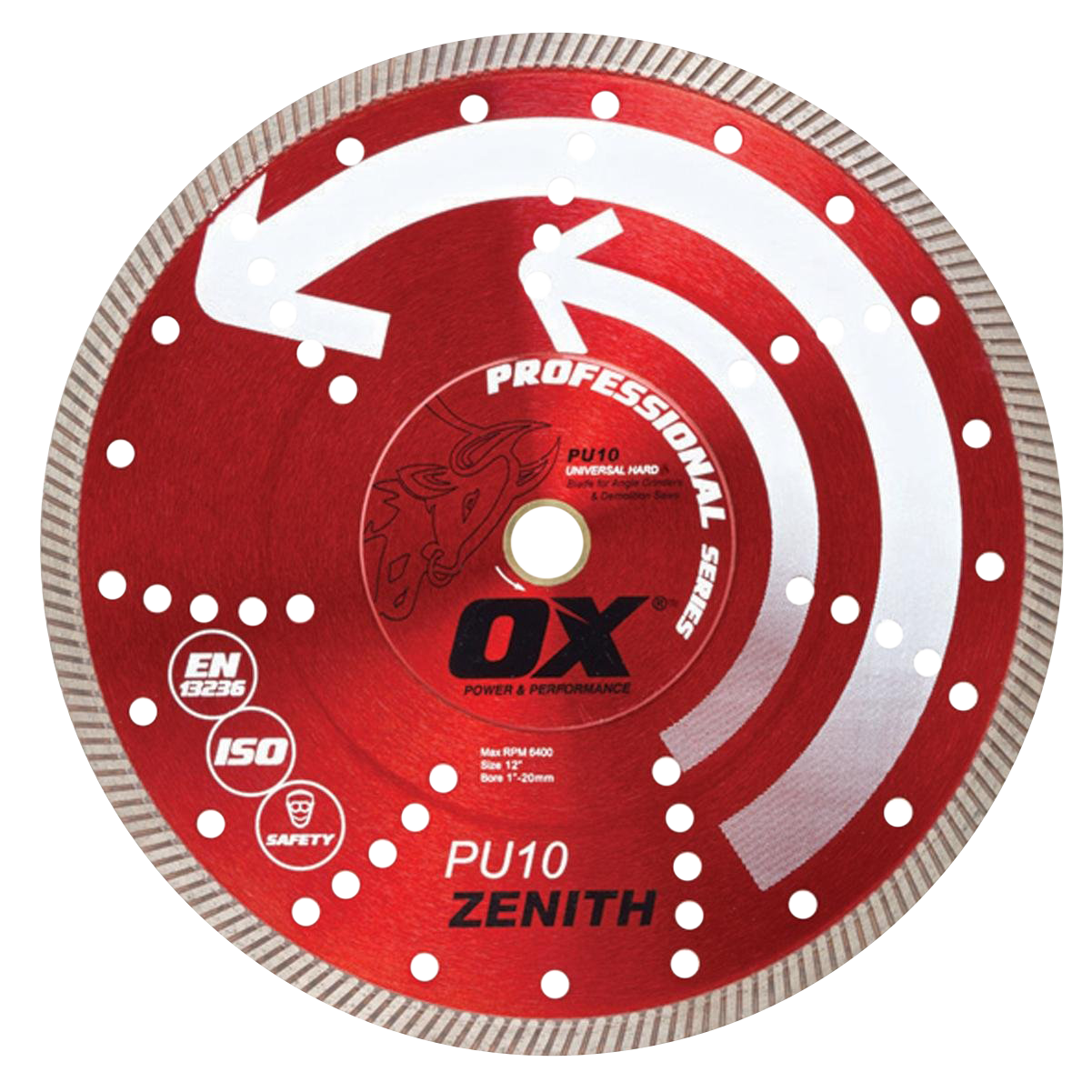 OX Tools Pro 12-in Wet/Dry Continuous Rim Diamond Saw Blade OX-PU10-12 Sansujyuku sansujyuku.com