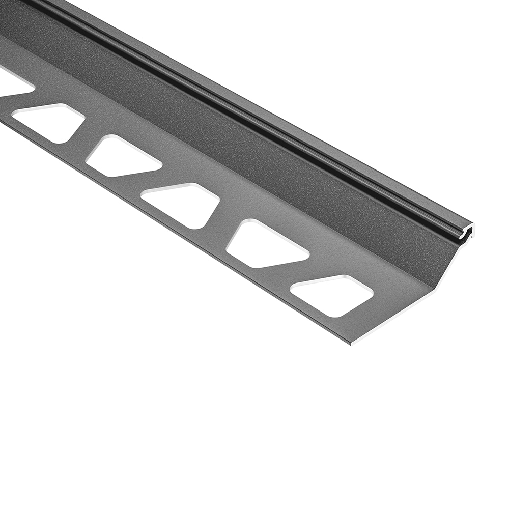 Schluter Systems FSQ125TSLA Finec-SQ 0.5-in W x 98.5-in L Light anthracite textured color-coated aluminum Aluminum Square edge Tile Edge Trim