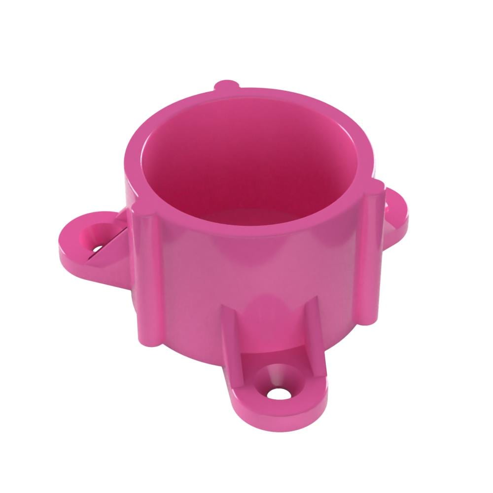 PVC Pipeworks 125-TC-PK-10 1-1/4-in PVC Table Screw Cap Furniture Grade Mount in Pink (10-Pack)