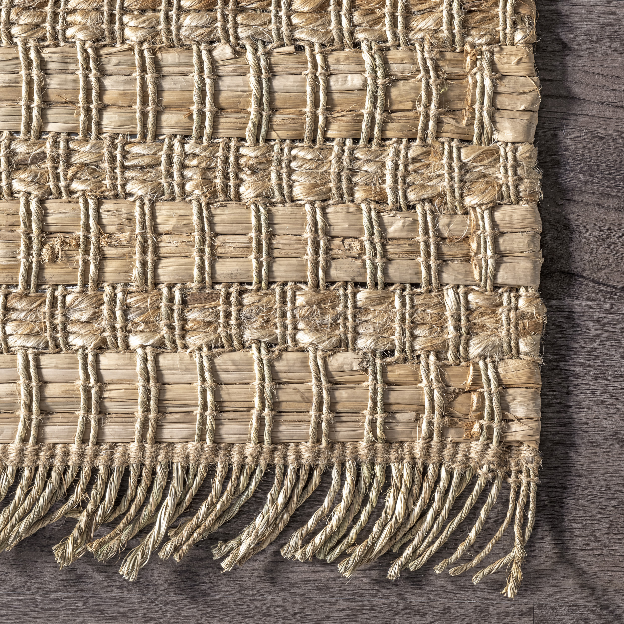Natural Beige Seagrass and Straw Flat Woven 3' x 5' Area Rug