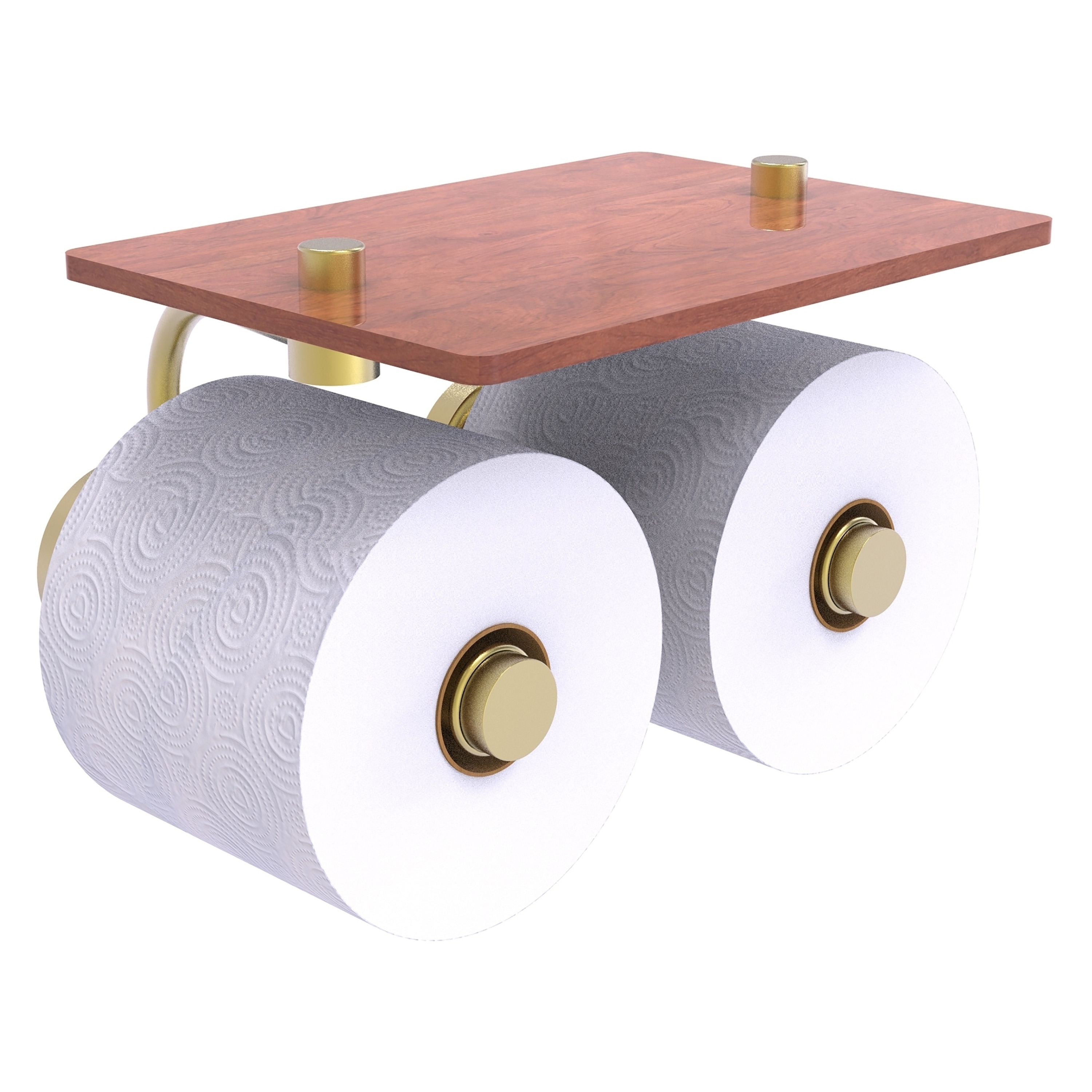 Allied Brass Waverly Place Satin Brass Wall Mount Double Post Toilet Paper  Holder with Storage in the Toilet Paper Holders department at