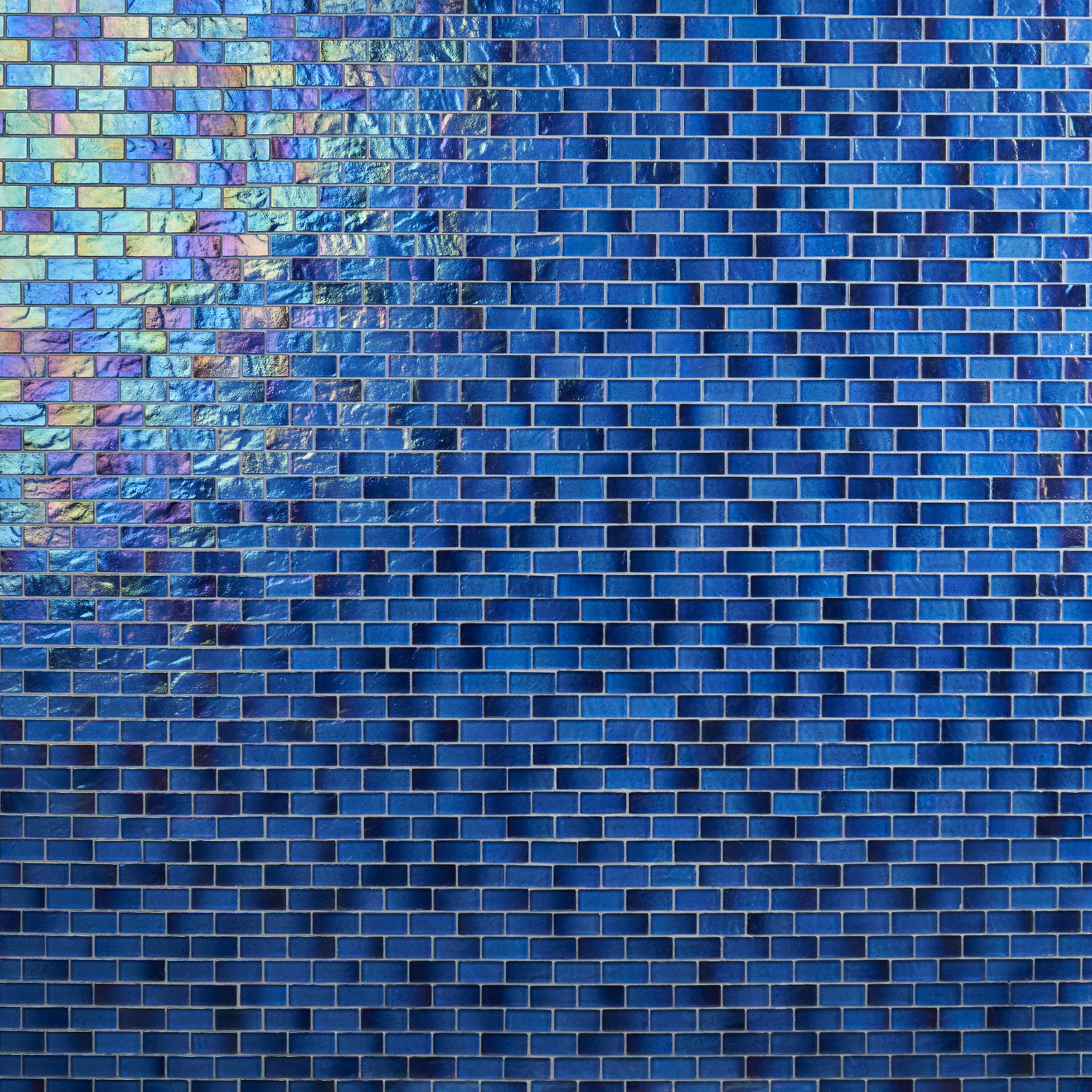 Shallows Dark Blue Polished Glass Mosaic Wall Tile