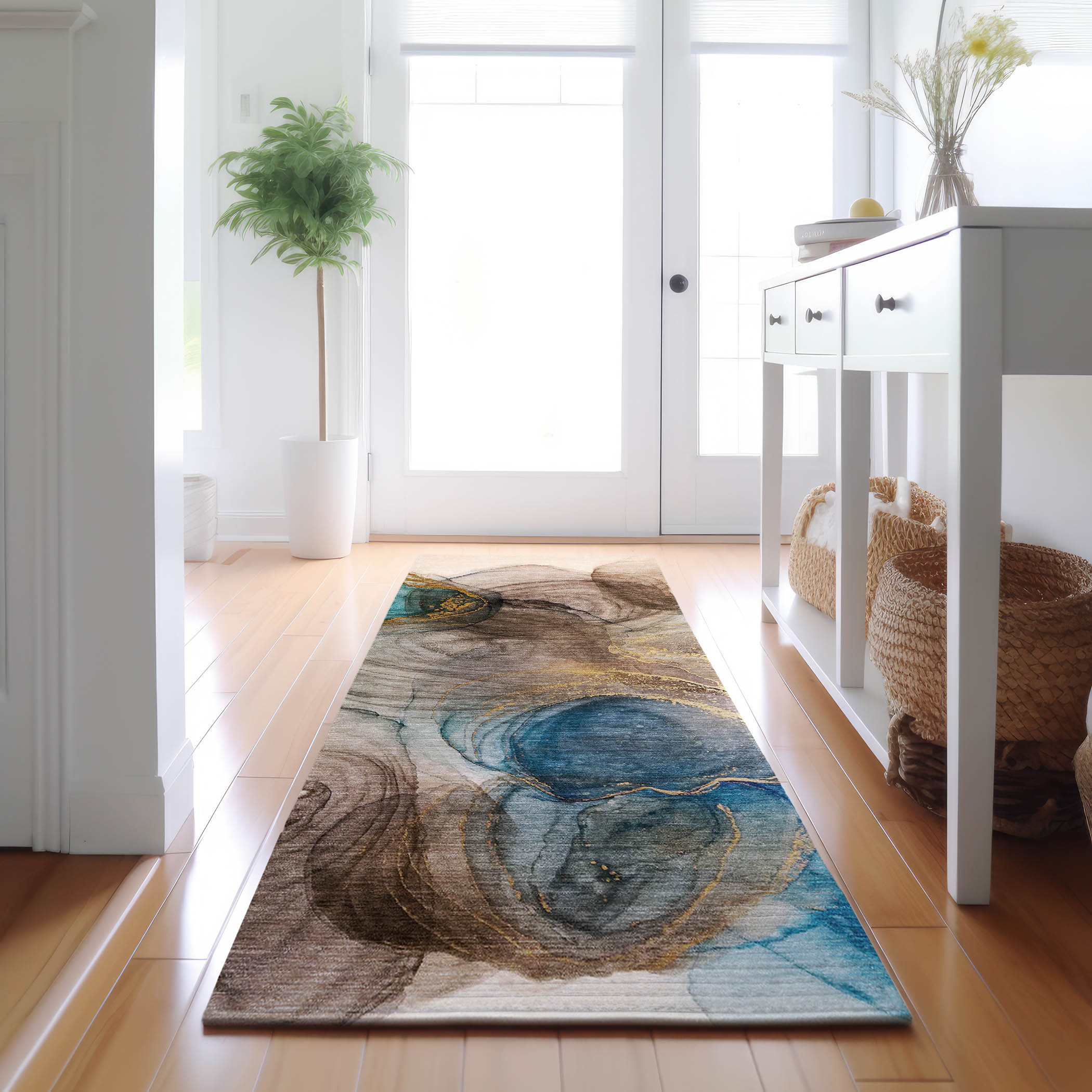 Addison Rugs AMF534TE20X30 Mayfield AMF534TE 2 x 3 (ft) Loomed Polyester Teal Rectangular Indoor Geometric Machine washable Area rug