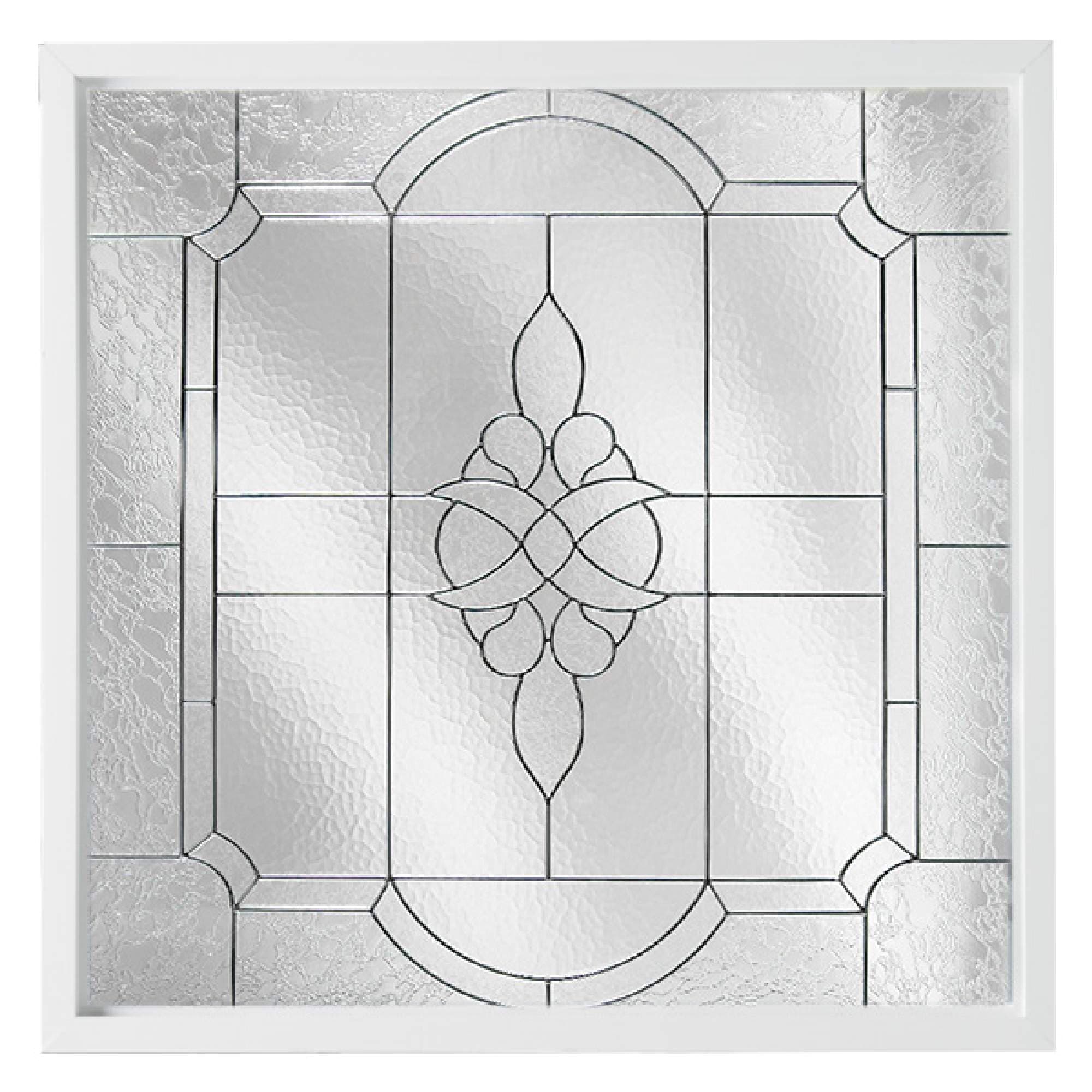 Hy-Lite Victorian Private Elegance Decorative Glass White Square Picture Window