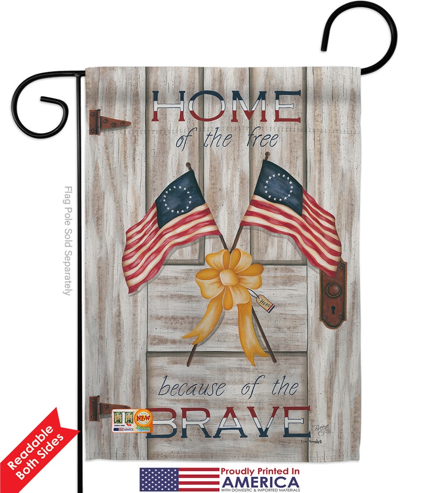 Breeze Decor G161055-BO Home of the Free Americana Patriotic Impressions Decorative Vertical 13" x 18.5" Double Sided Garden Flag