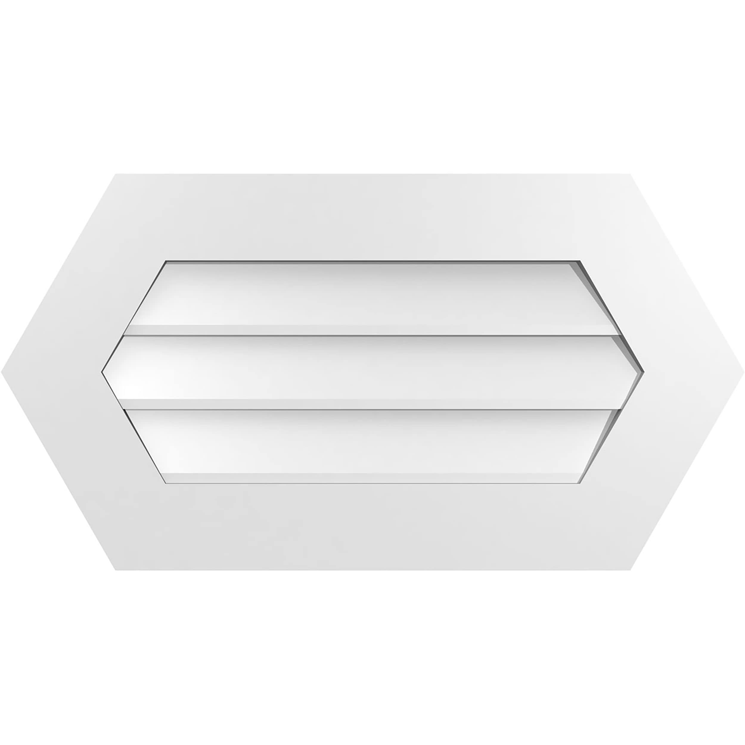 Ekena Millwork GVPHP30X1601SN 30-Inches x 16-Inches Off-white Peaked PVC Gable Louver Vent