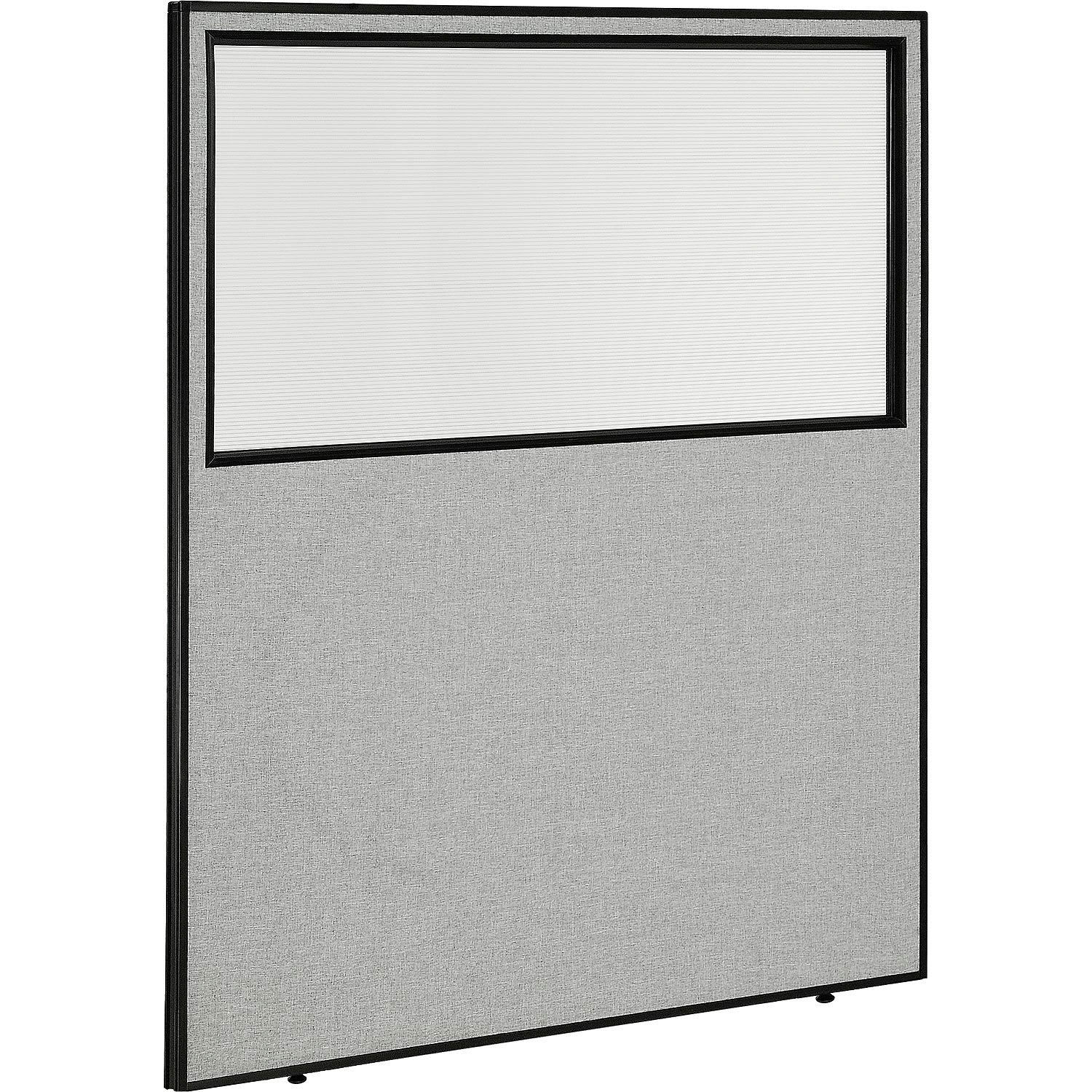 Global Industrial 695790WGY Office Partition Panel With Partial Window 60-14-inW x 96-inH Gray