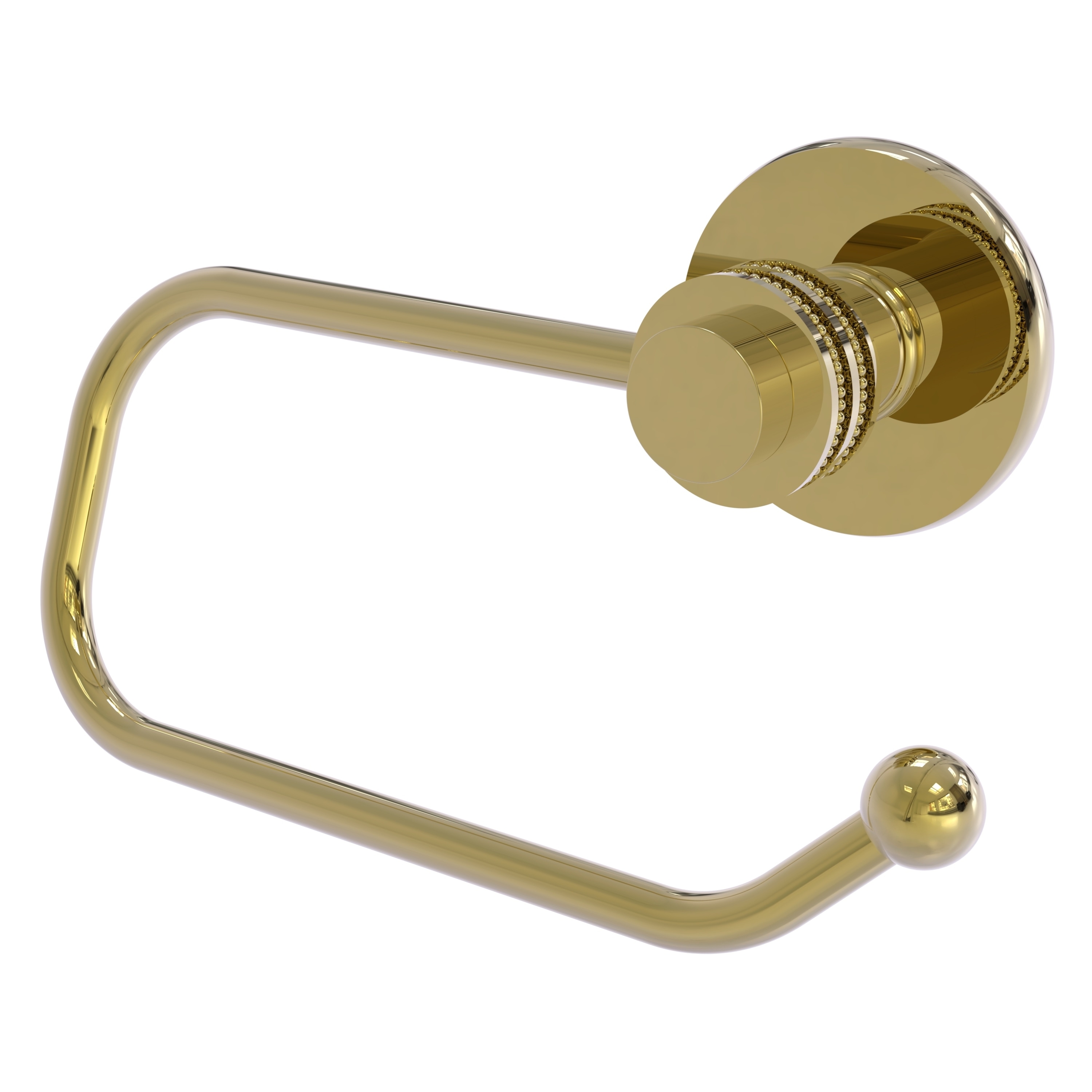Allied Brass 924ED-UNL Mercury Unlacquered Brass Wall mount Single post Toilet Paper Holder 1 -Rolls with Storage