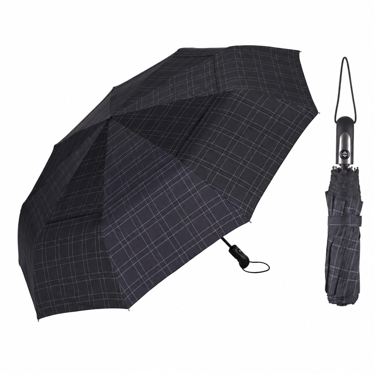 Vrbgify  54 Inch Large Compact Travel Umbrella 3 Folding Umbrellas for Rain Oversized Auto Open Close Foldable Vented Double Windproof Telescopic