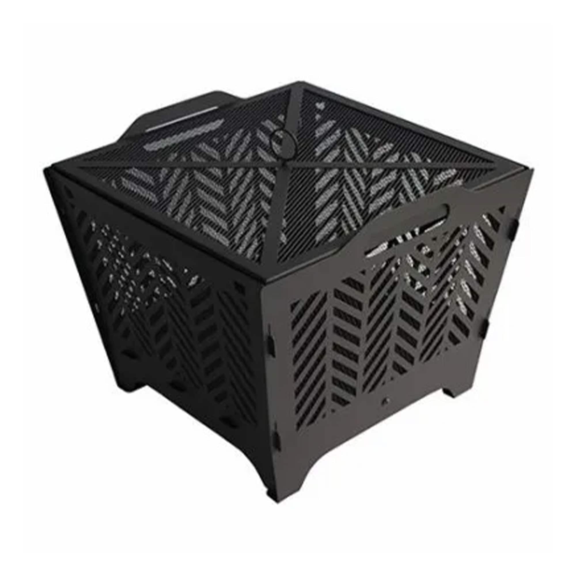 Four Seasons Courtyard 395506 19.02-in W Black Stainless steel Wood-Burning Fire Pit