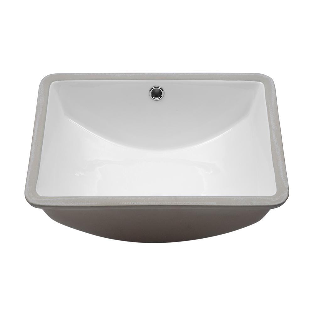Lordear Porcelain Vanity Sink White, Undermount Rectangular Bathroom Sink