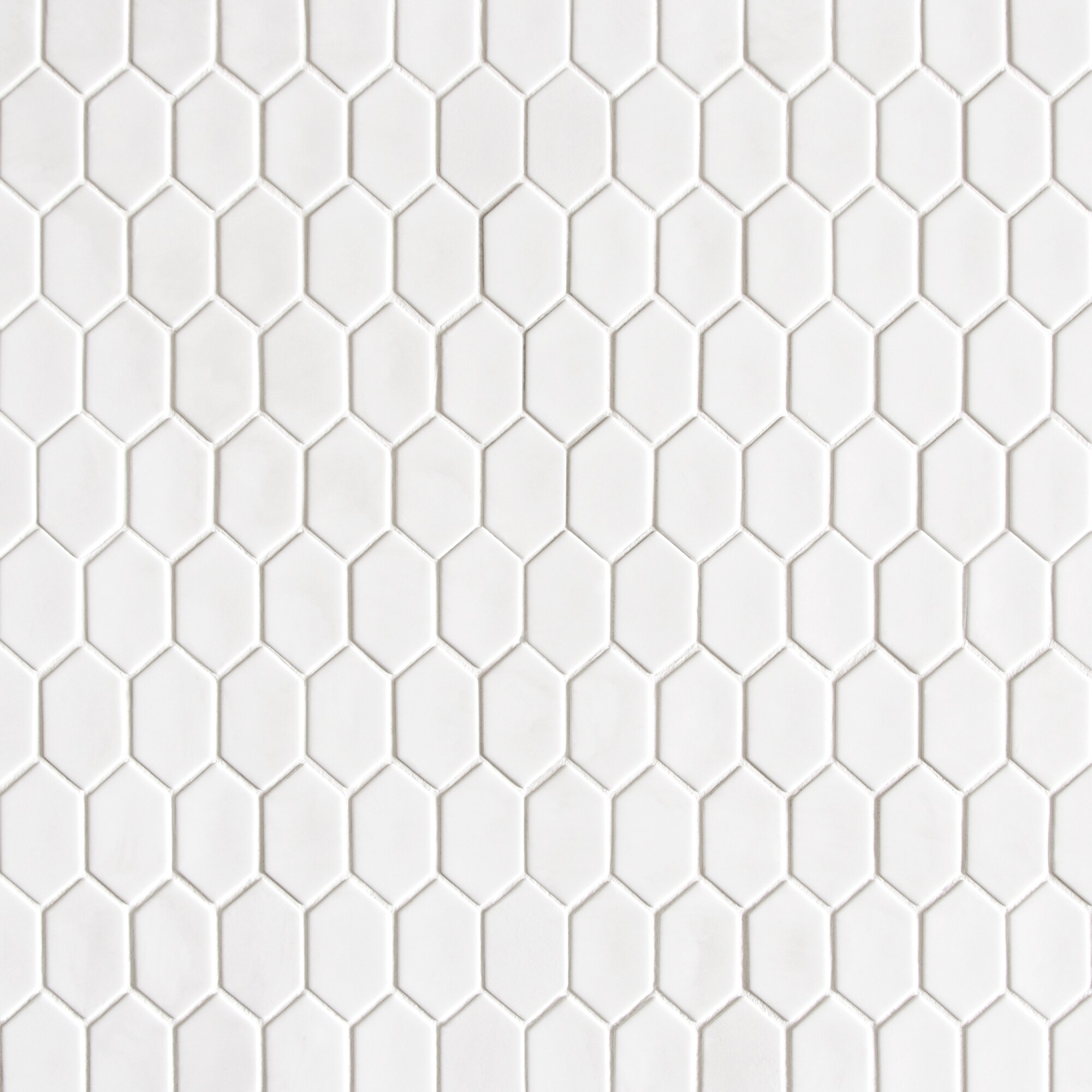 White Hexagonal Matte Glass Mosaic Tile Sheets