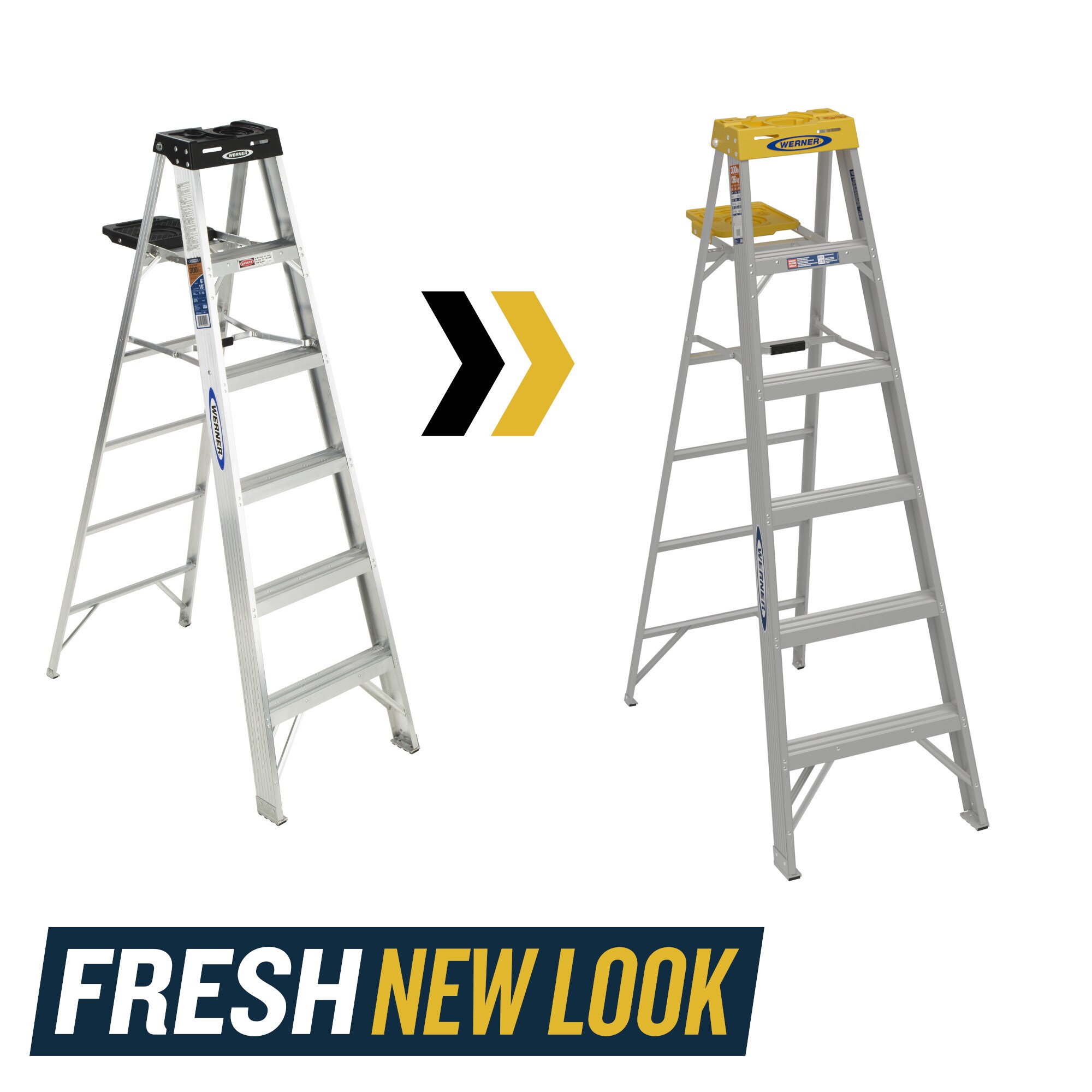 Werner 370 6 Feet 10 Feet Reach Height Aluminum Type 1A 300 lbs. Load Capacity Step ladder in the Step Ladders department at Lowes