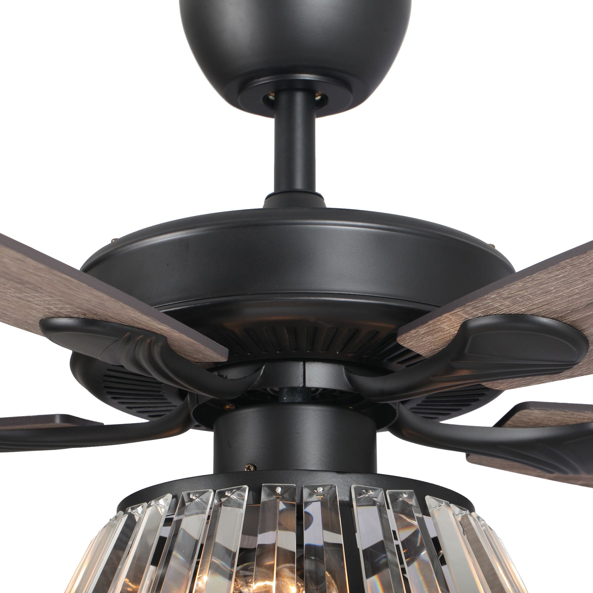 Parrot Uncle 52-in Matte Black Indoor Chandelier Ceiling Fan And Remote ...