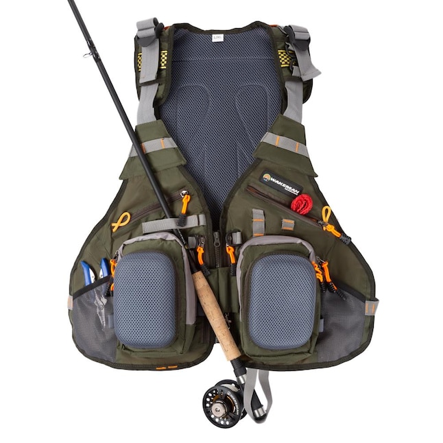 Fly Fishing Vest Pockets Mesh Backpack Jacket Floating Waterproof Nylon Fabric