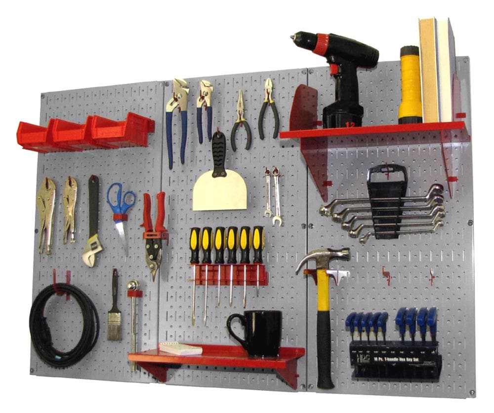 Wall Control 30-WRK-400 GR 30 -Piece Steel Pegboard kit in Gray 16-in W x 32-in H