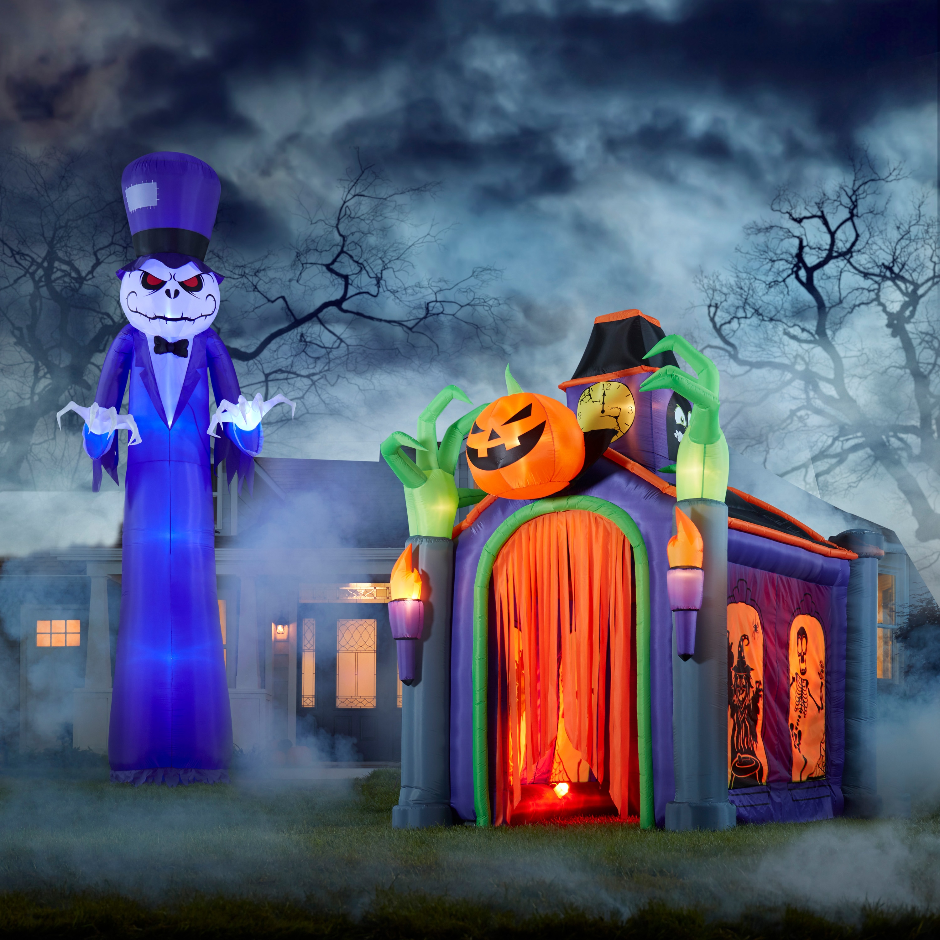 Holiday Living Lighted Animatronic Haunted House in the Outdoor ...
