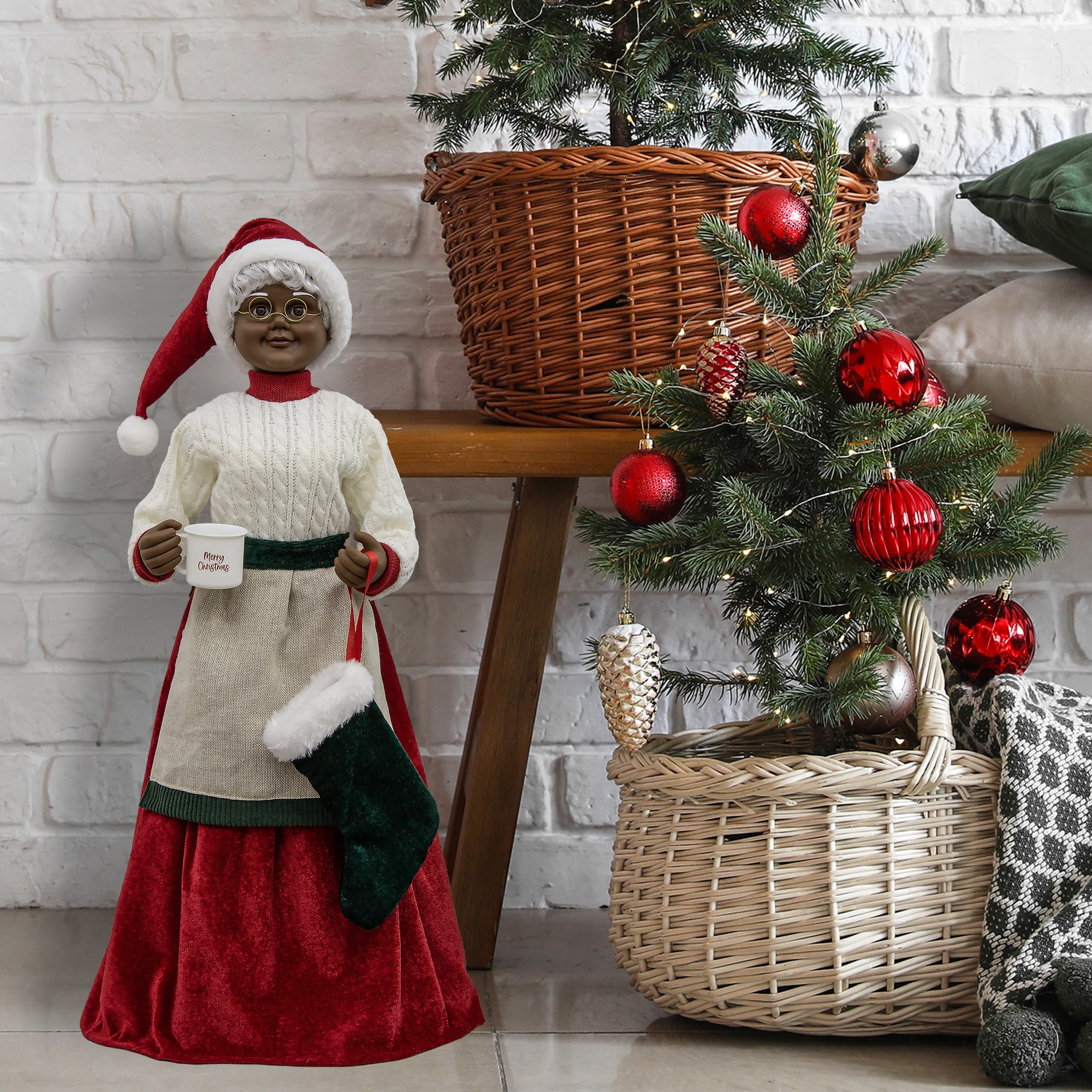 African American Mr And Mrs Santa Claus, Claus, from The Holiday Aisle®,  will fill your home, office, or shop with holiday cheer.