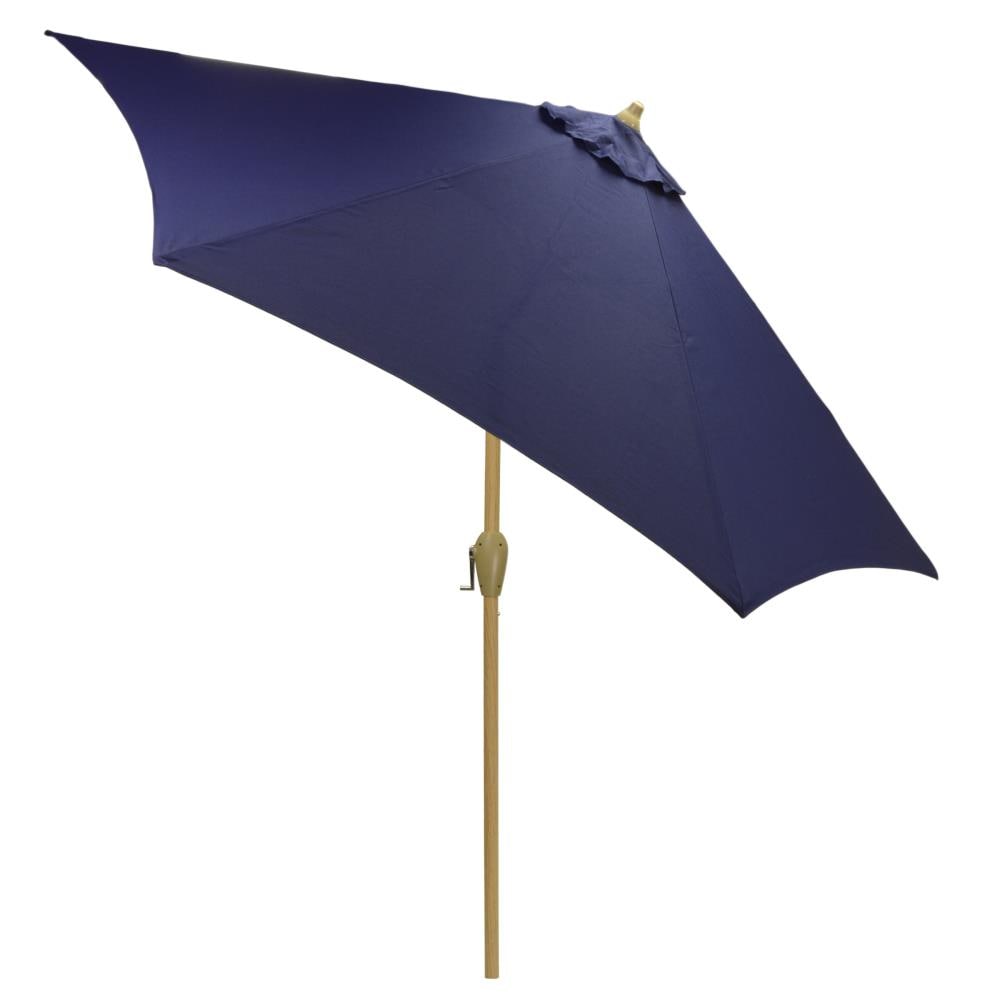 Plantation Patterns 9960-012176LW 9-ft Navy Push-button Tilt Market Patio Umbrella
