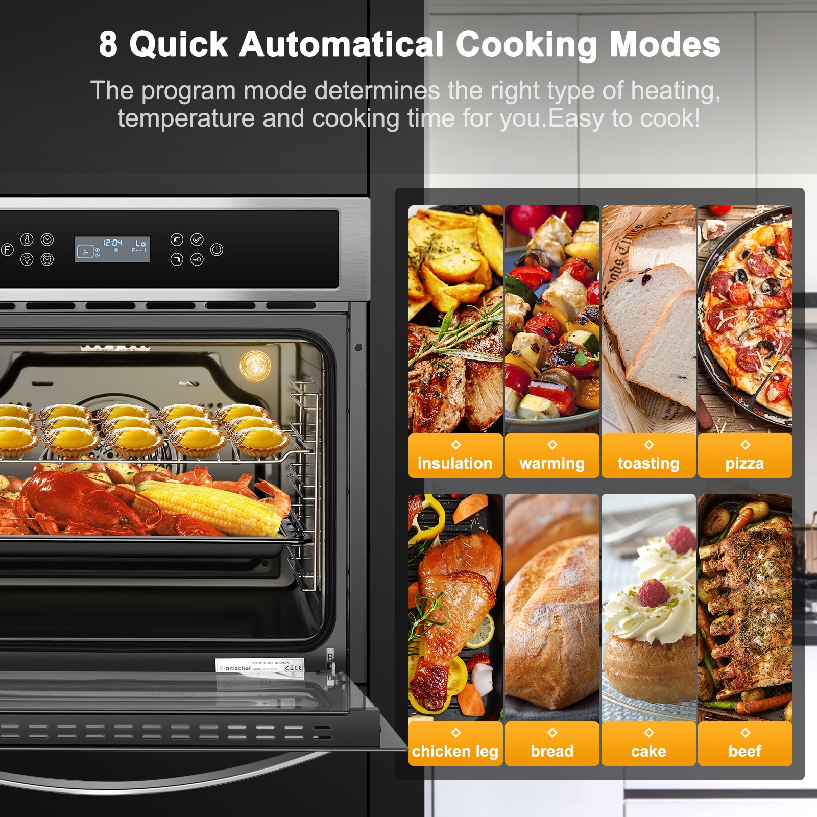 24-Inch Black and Stainless Steel Single Electric Wall Oven