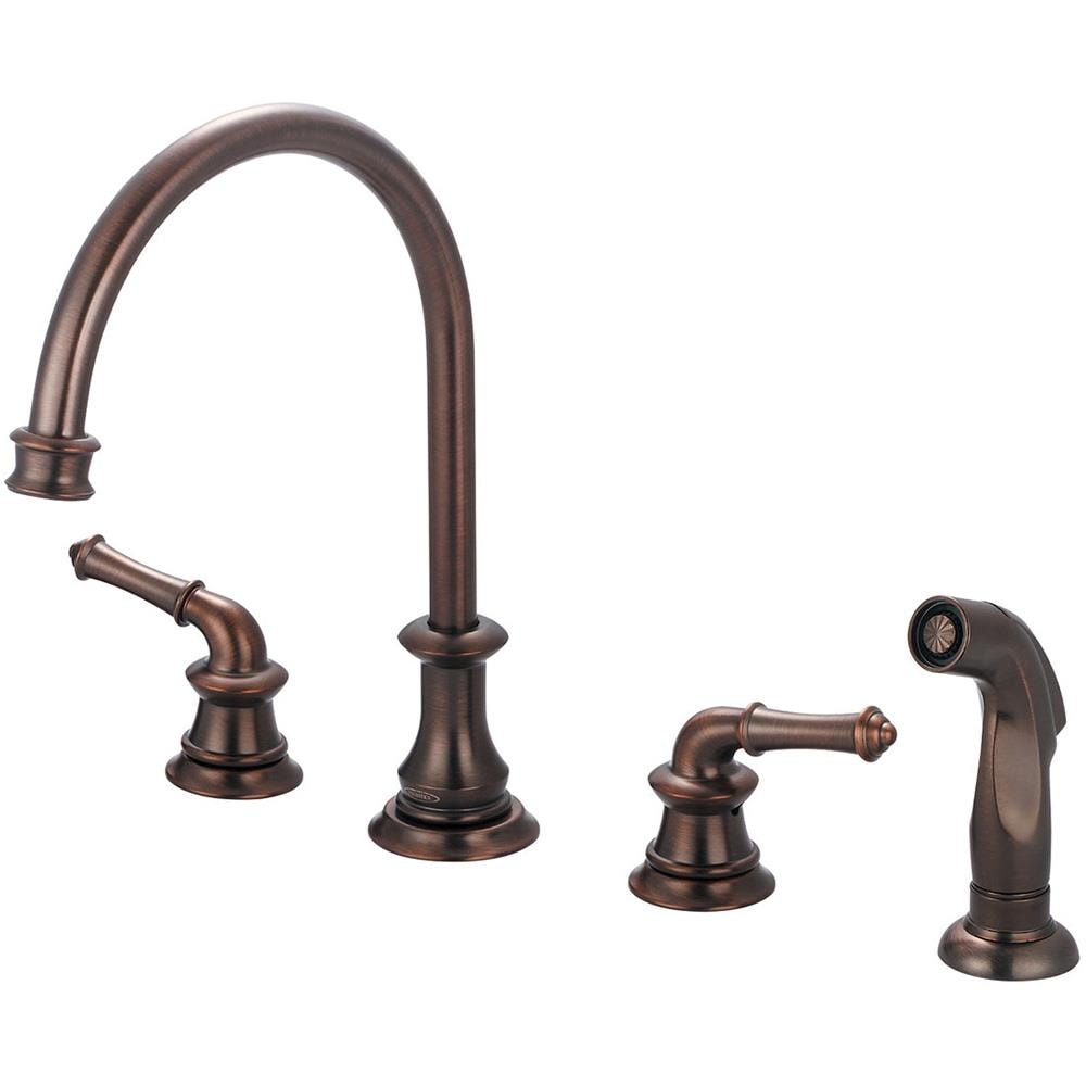 Del Mar Oil-Rubbed Bronze Double Handle High-arc Kitchen Faucet with Side Spray Included | - Pioneer Industries 2DM201-ORB