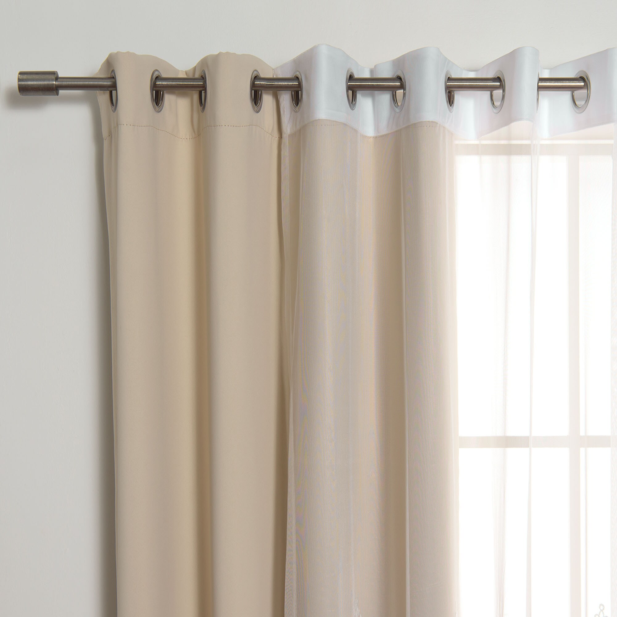 Best Home Fashion MM-TRELLIS-96-BEIGE curtains - View #2