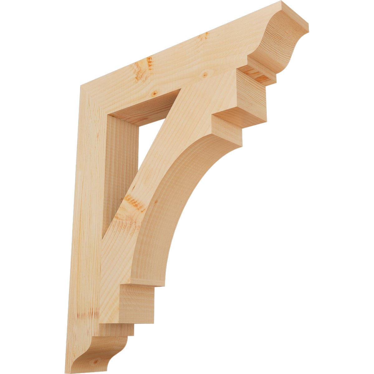 Ekena Millwork BKT04X22X26MRC01SDF Merced traditional smooth 3-1/2-in x 22-in x 26-in Douglas fir Brown Wood Standard bracket