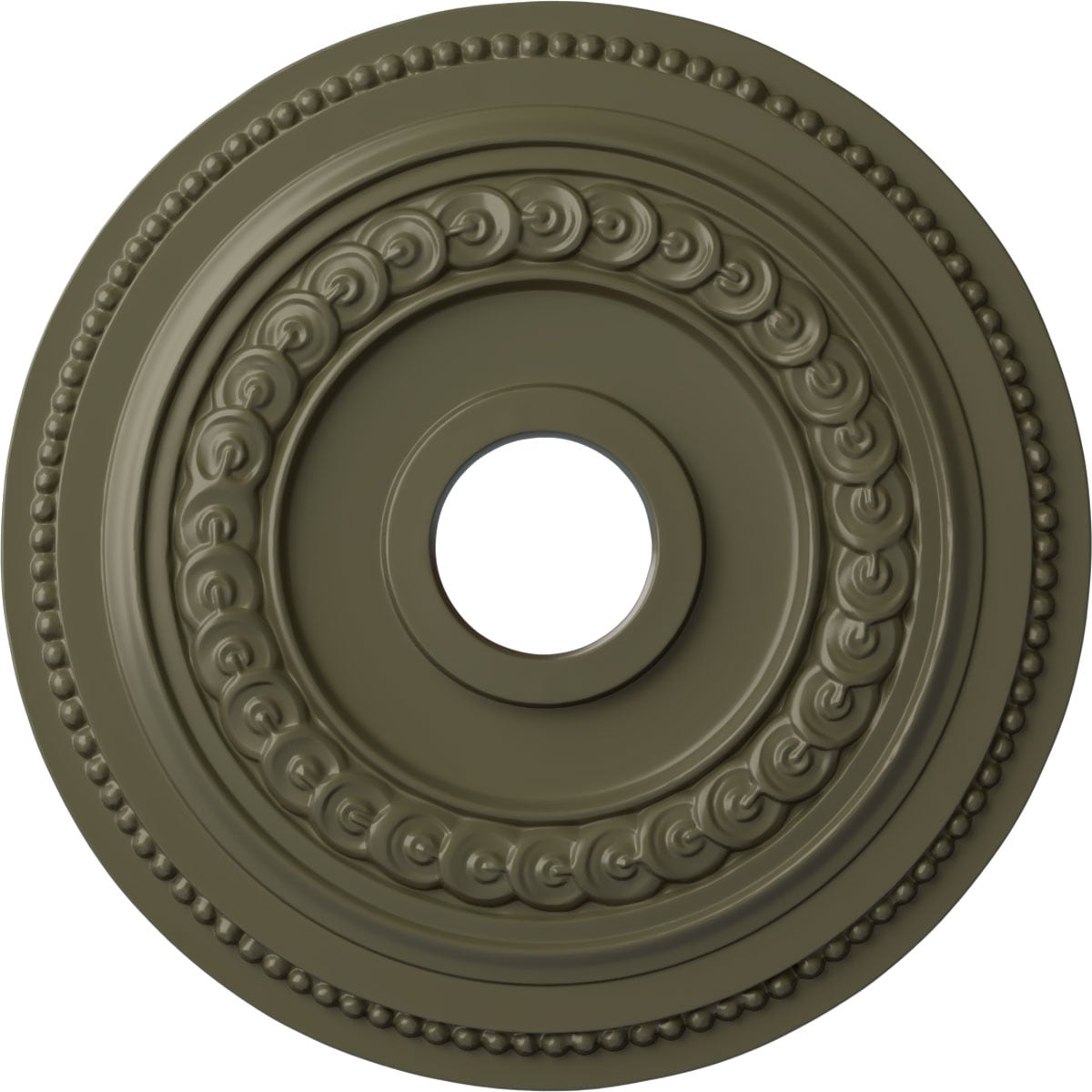 Ekena Millwork CM18OL1PTF Oldham 18-in W x 18-in L Painted Turtle Polyurethane Whole Ceiling Medallion