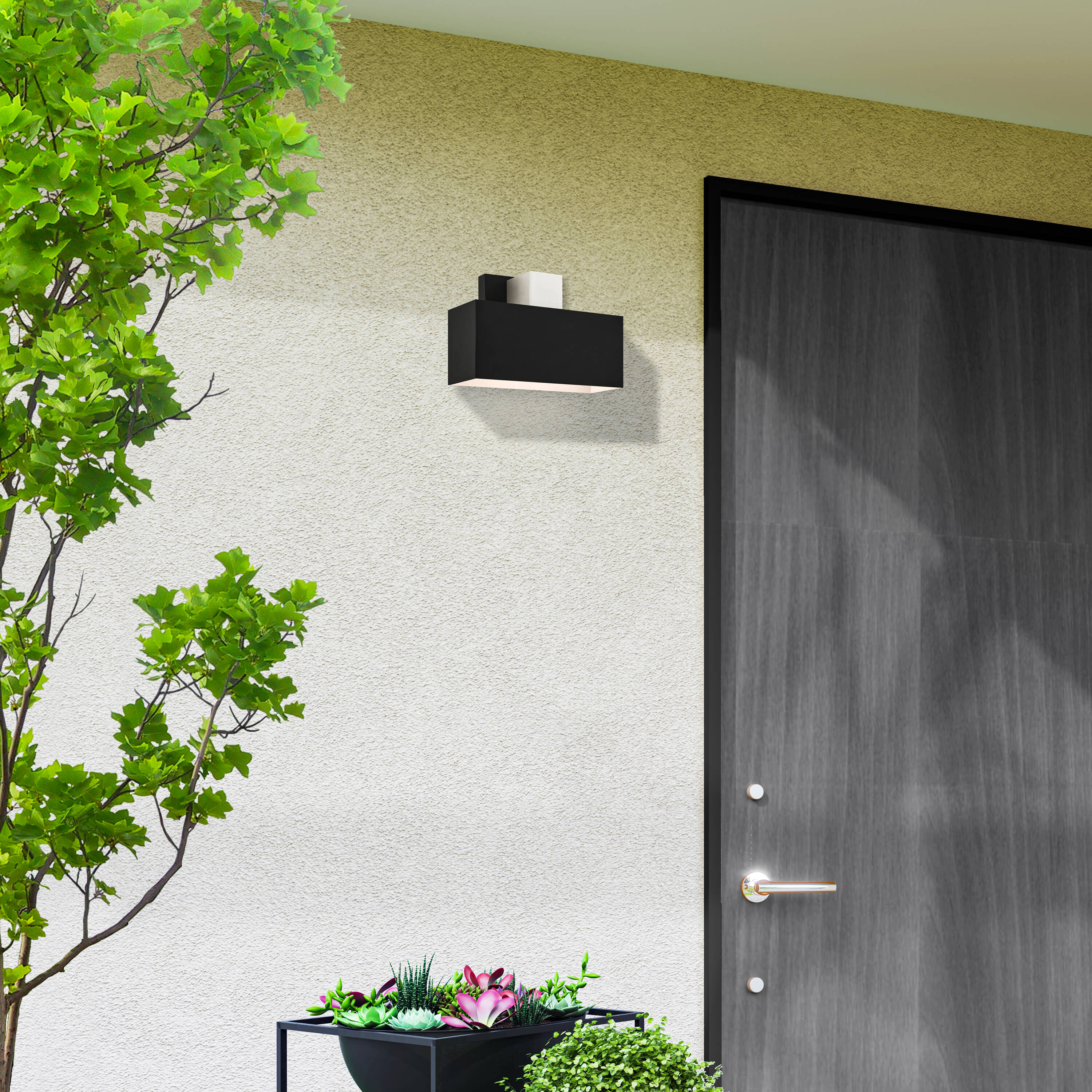 Lynx Minimalist Black Brass Outdoor ADA Wall Sconce