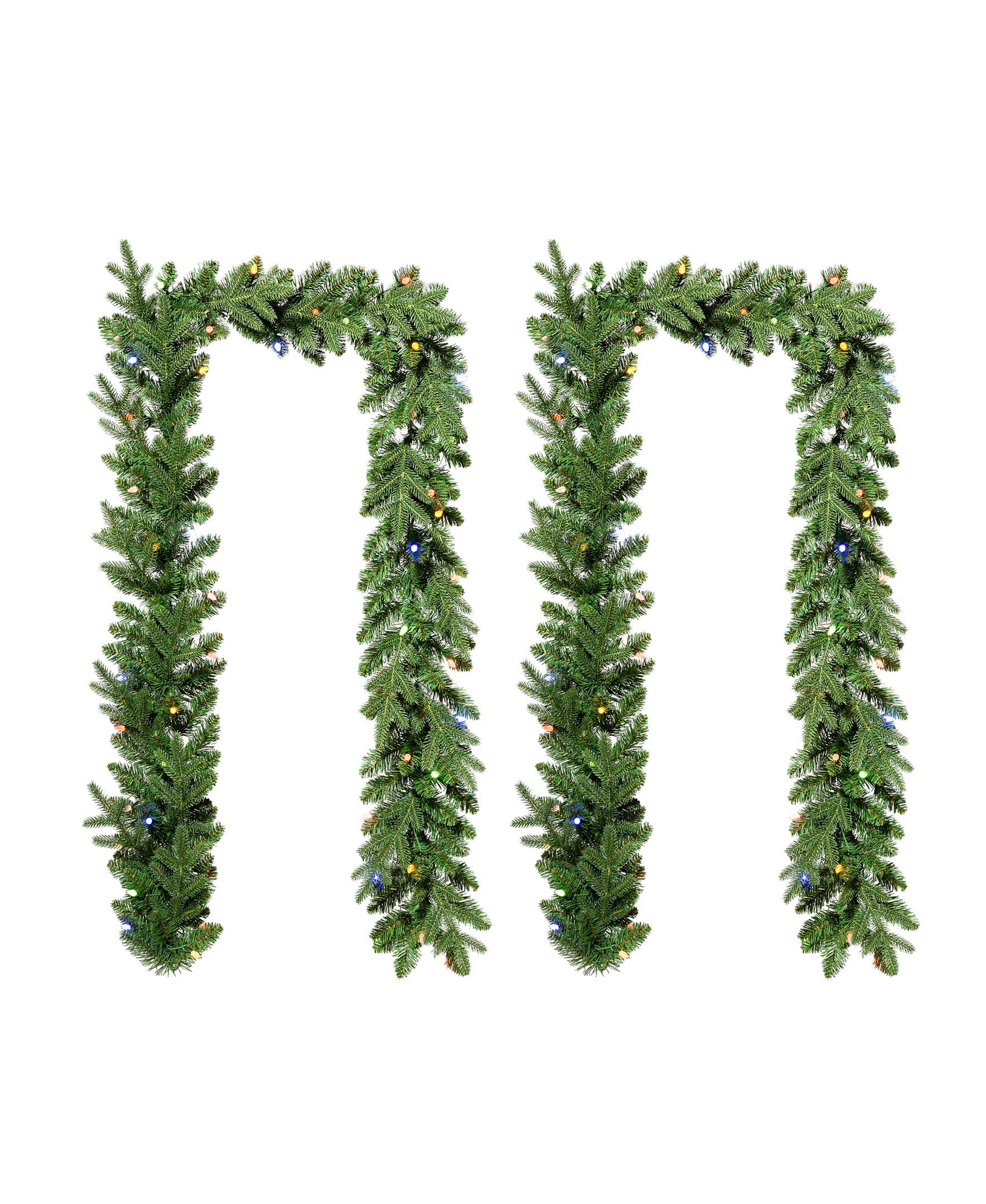 Glitzhome 2016000040 Indoor Pre-lit Battery-operated 9-Feet Artificial Garland with White LED Lights