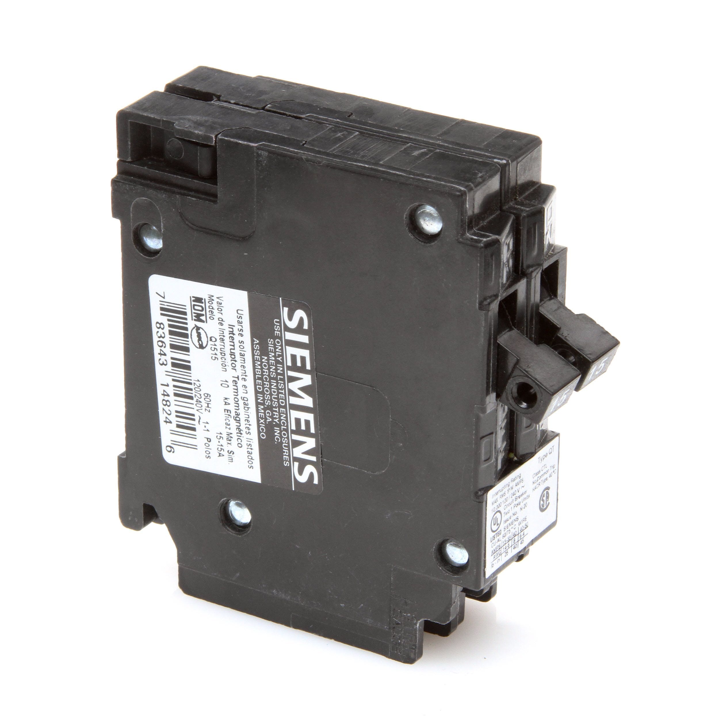 Siemens 15A Amp 1P Pole Q115 Circuit Breaker Save on 2+ New Open Box 