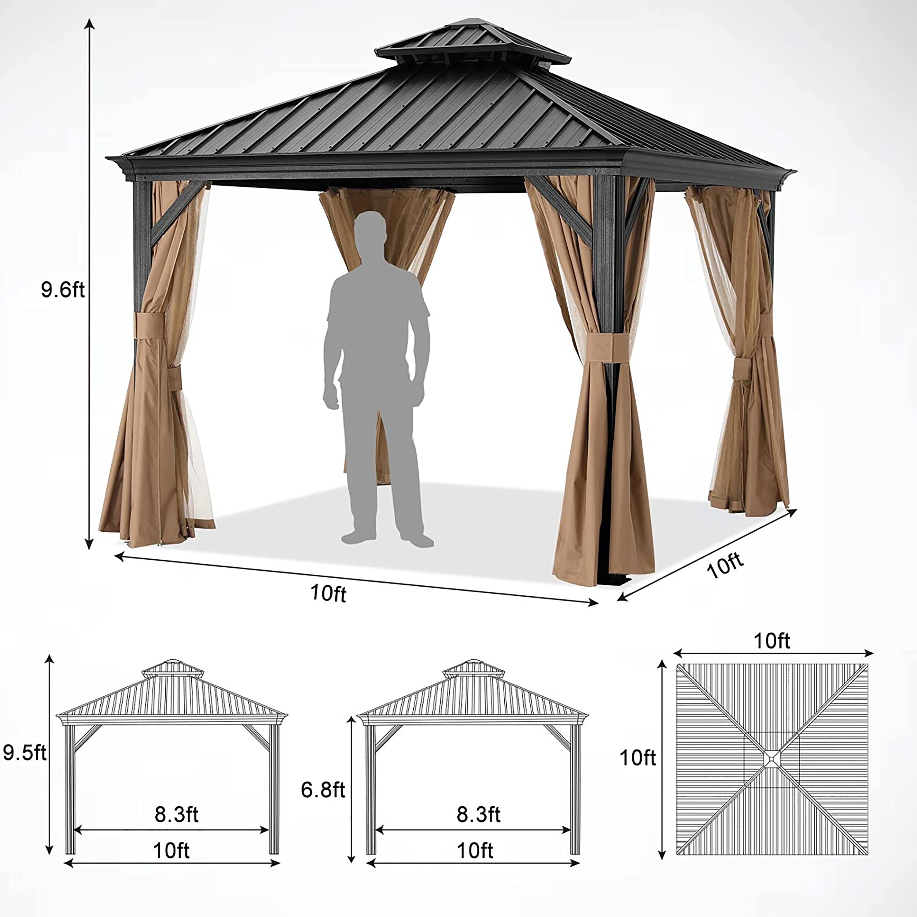 ABCCANOPY DR1010-KH Wood-Resin-Gazebos - View #9