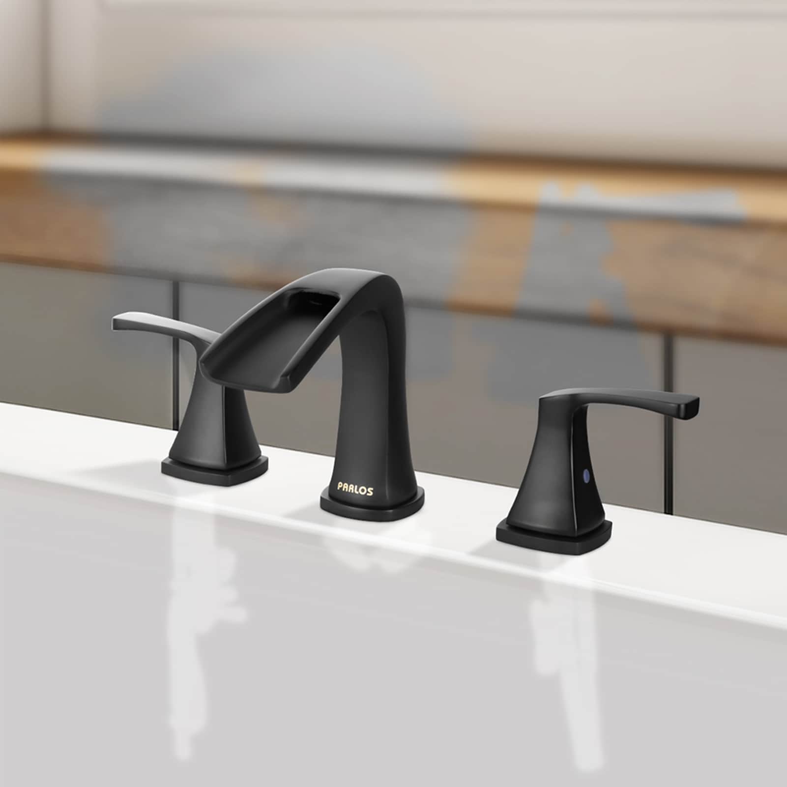 Doris Matte Black 2-Handle Waterfall Roman Tub Faucet