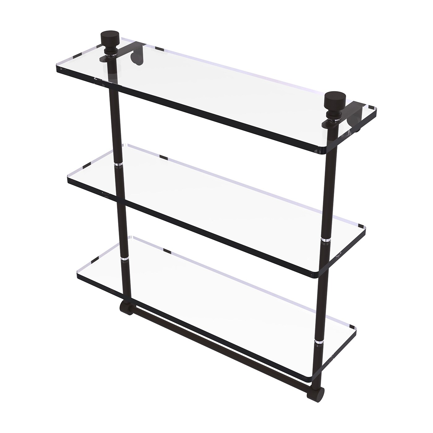 Allied Brass FT-5/16TB-ORB Fox trot Oil Rubbed Bronze 3-Tier Wall Mount Bathroom Shelf (16-in x 5.2-in)