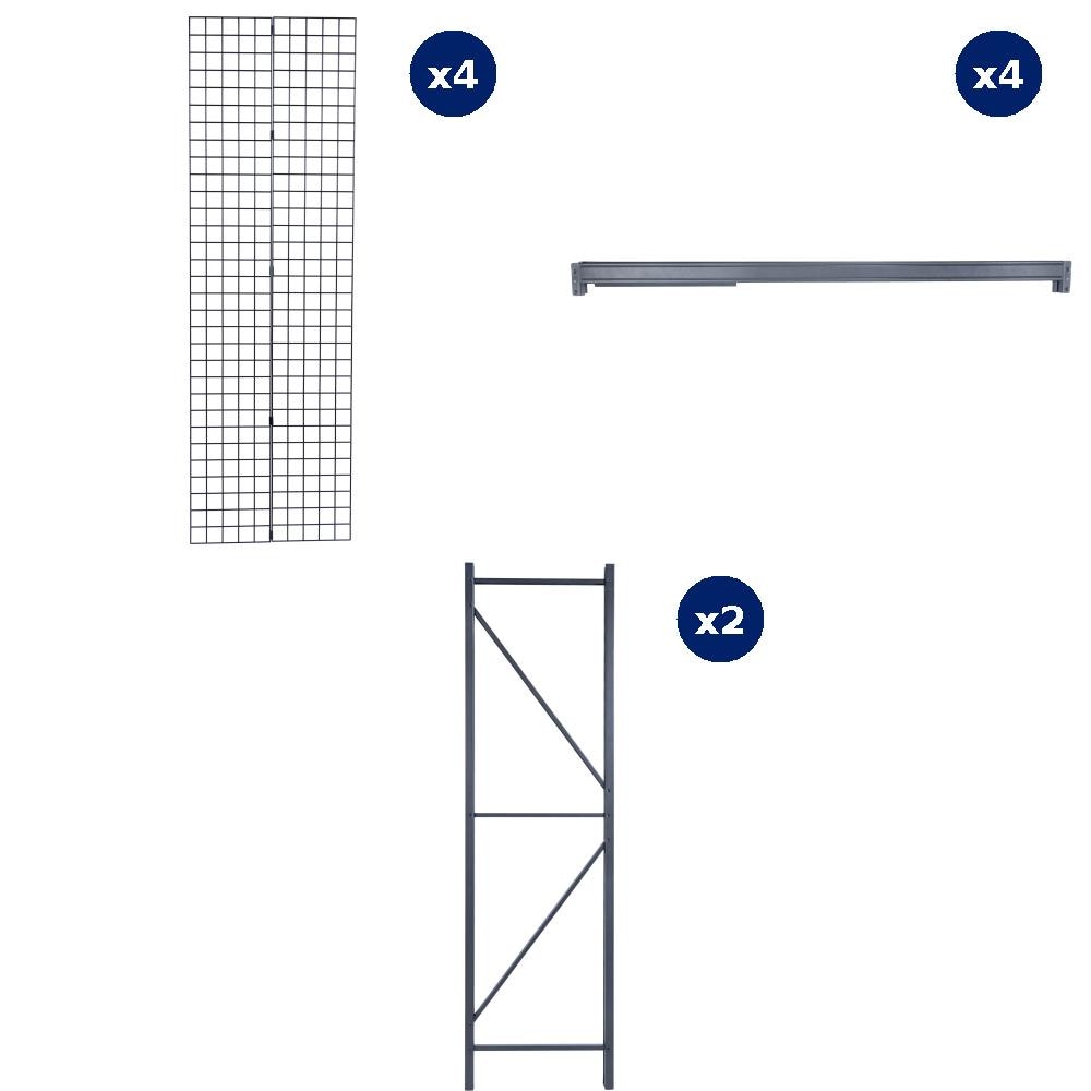 Kobalt   4-Tier Black Industrial Duty Customizable Shelf Collection with 85.4-in Upright and 72-in shelves