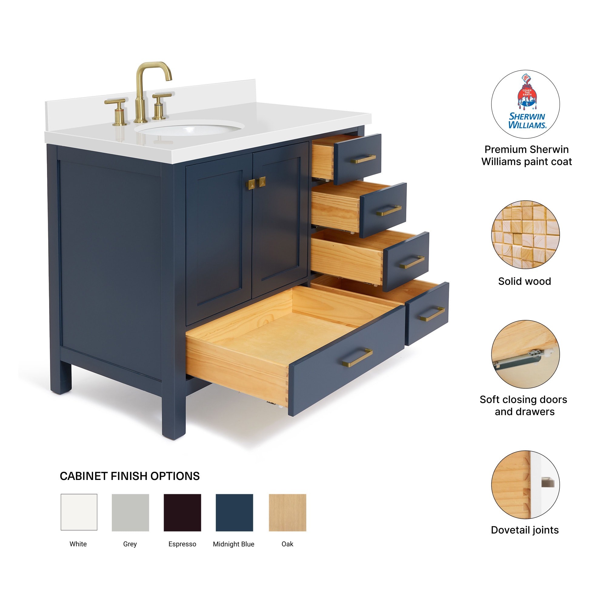 ARIEL A043SLWQOVOMNB Bath-Vanity-Combo - View #4