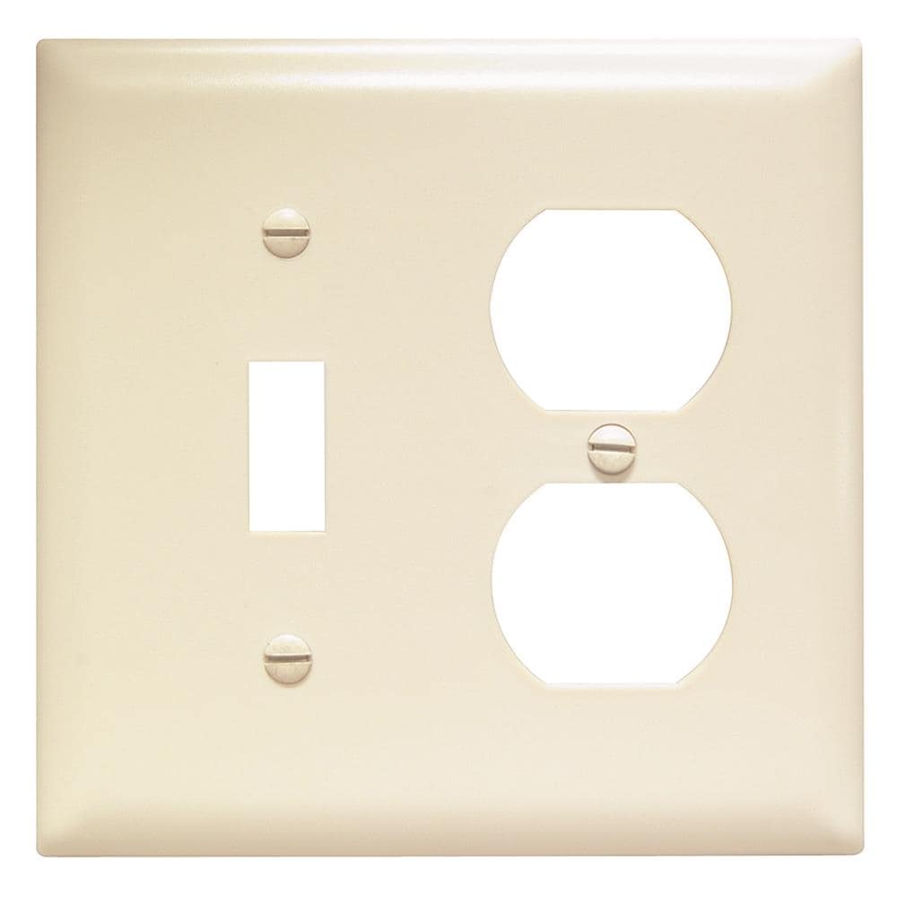 Pass & Seymour/Legrand TP18LACC12 Pass Seymour 2 -Gang Midsize Size Light almond Nylon Indoor Toggle/Duplex Wall Plate
