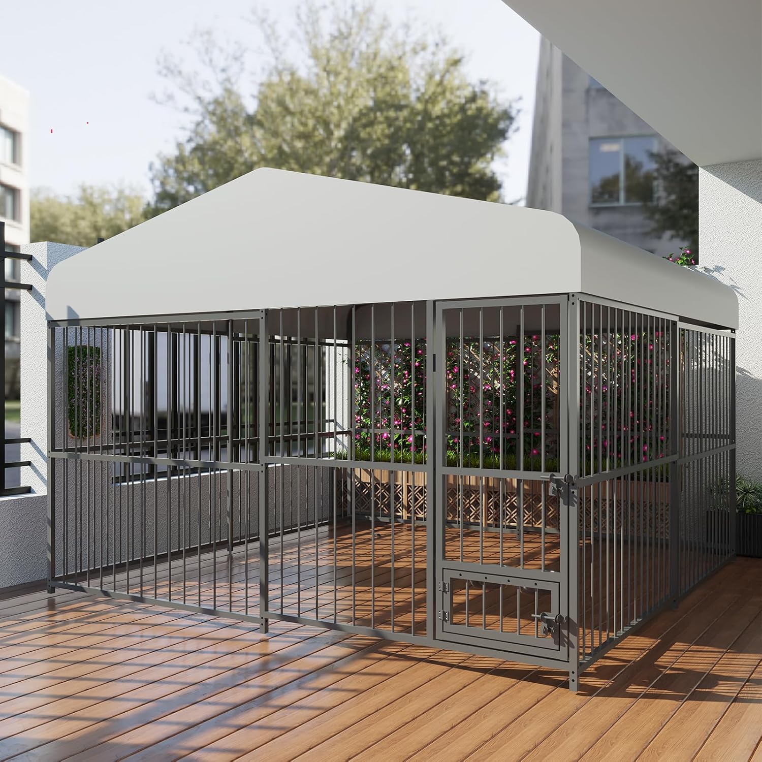 Garvee - 10x10x6 FT Large Dog Kennel Outdoor Heavy Duty Outdoor Dog Cage with Lock and Waterproof...