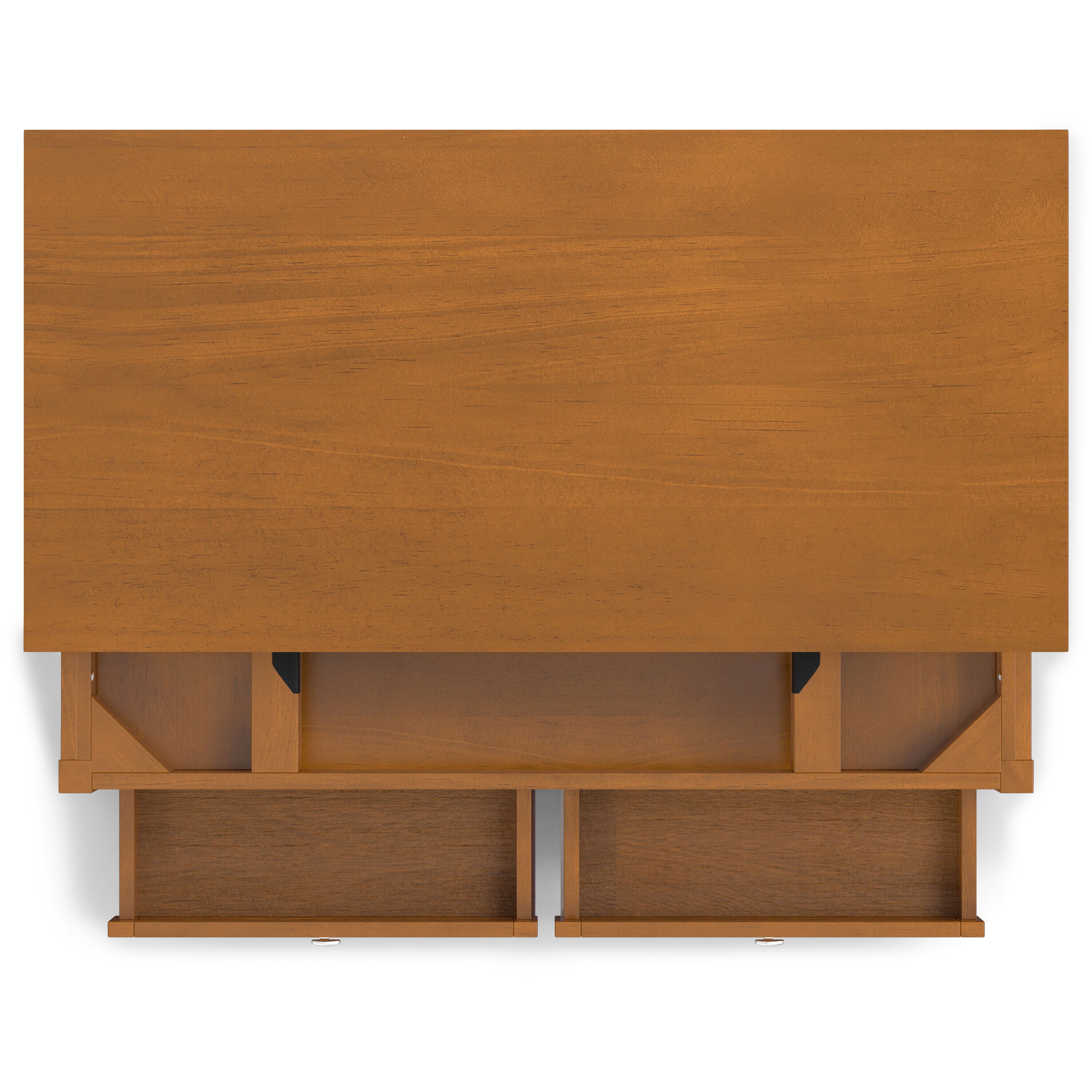 Light Golden Brown Solid Wood Lift-Top Coffee Table with Storage