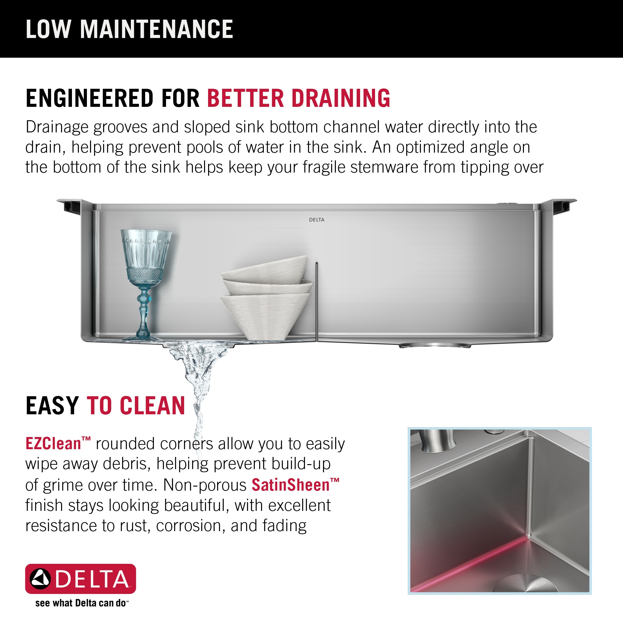 Delta Lorelai™ 33 L Workstation Kitchen Sink Drop-In Top Mount