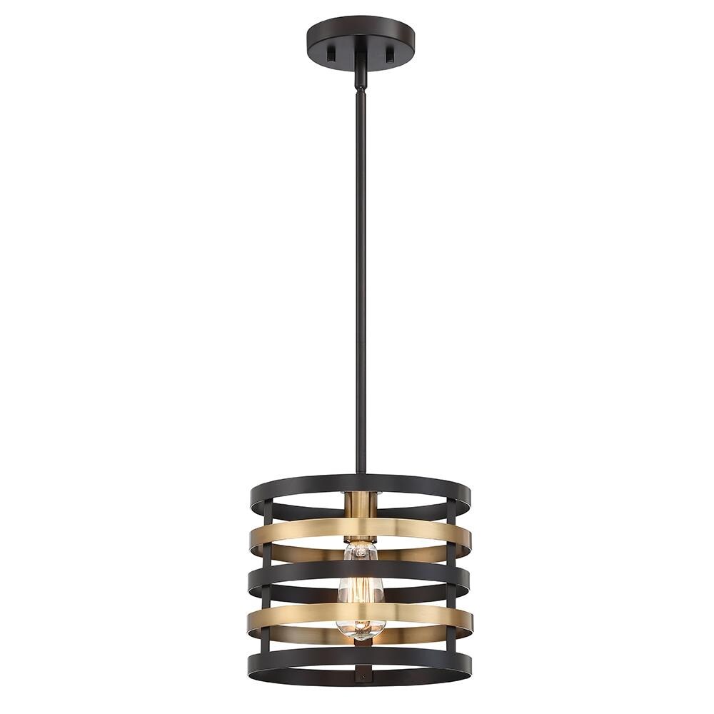 Mya Antique Bronze 10" Mini-Pendant with Glass Shade