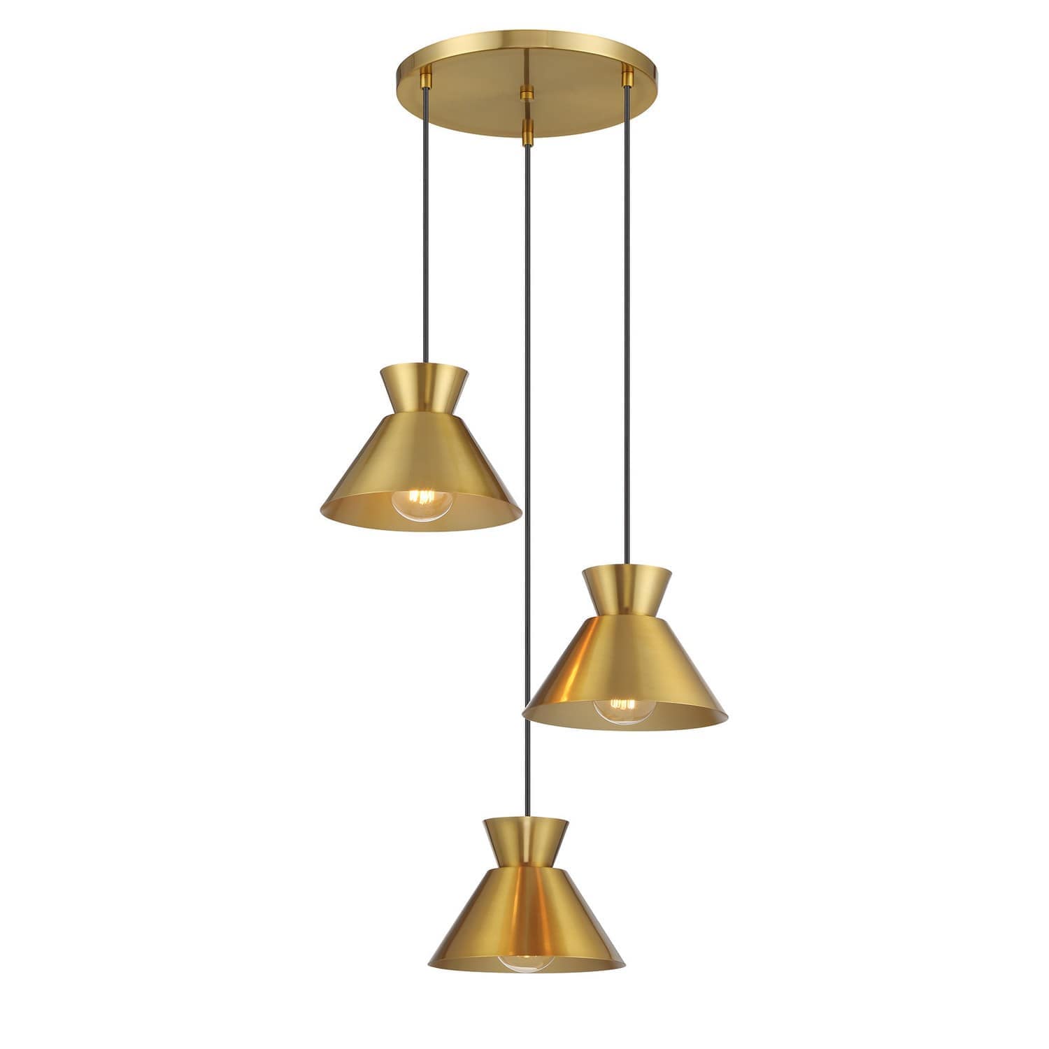 Trade Winds Lighting TW19067NB 3-Light Chandelier from Leroy Collection in Natural Brass