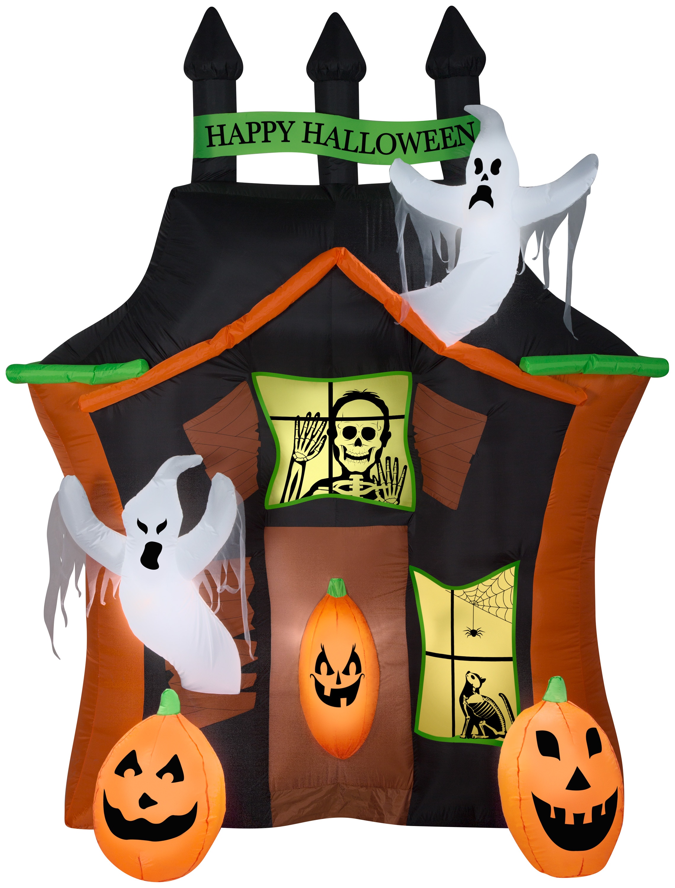 Witch 9 ft Ghost and Pumpkin Airblown Inflatable Outdoor Halloween Decor 