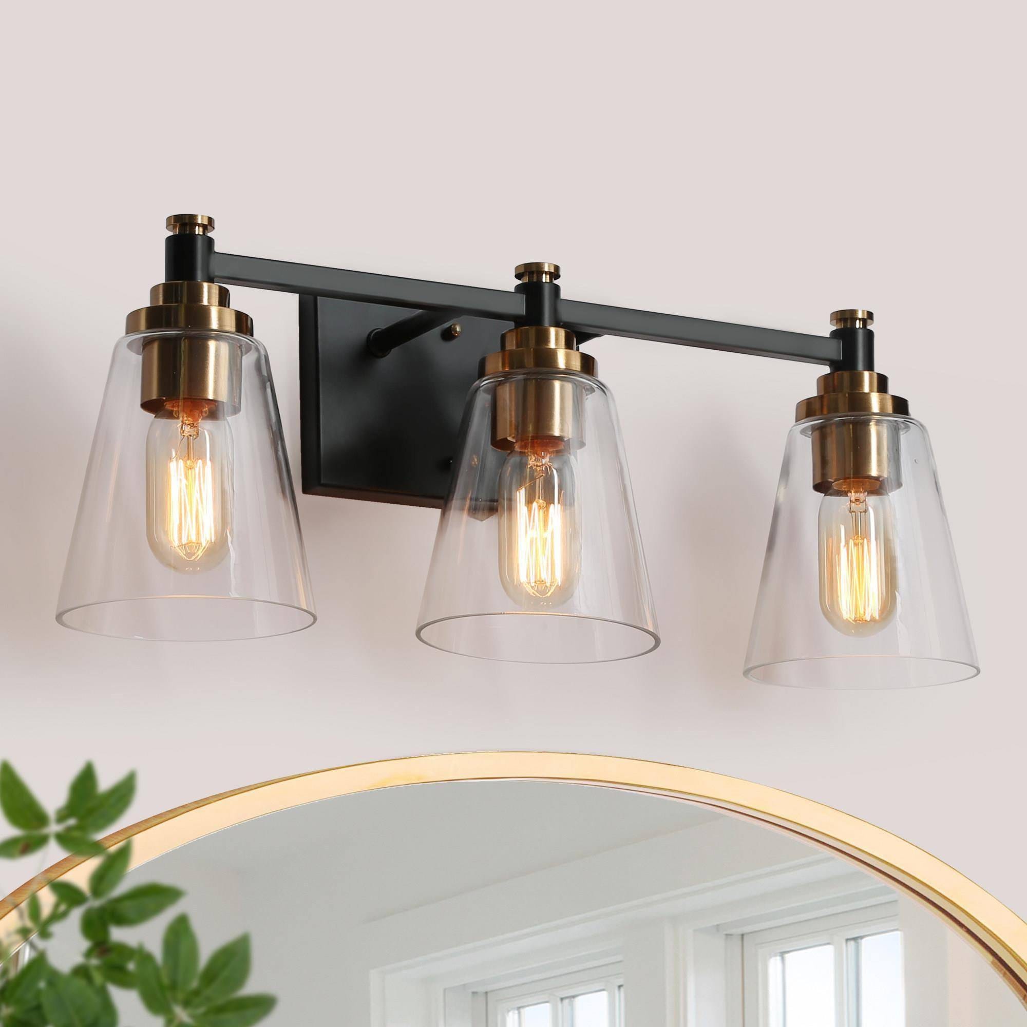 ZEVNI L3FZAZQJW4766SV8 Belem 21-in 3 -Light Matte Black Modern/contemporary Vanity light bar