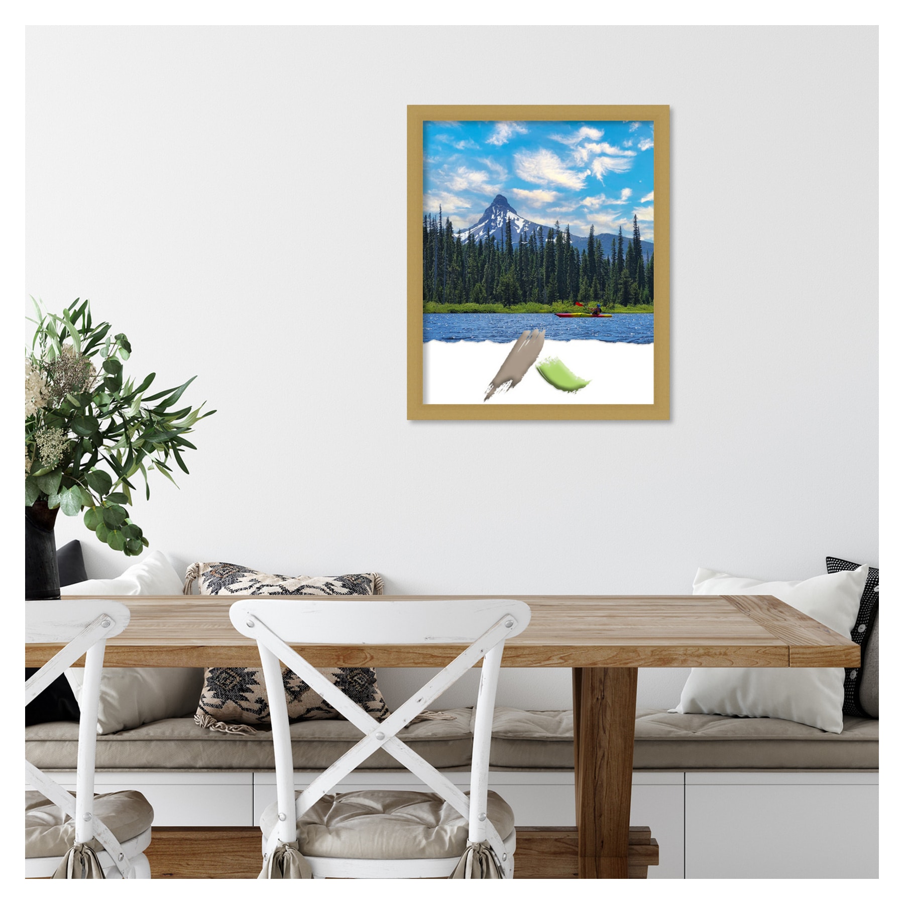 Grace Brushed Gold Narrow Polystyrene Wall Picture Frame 18x22